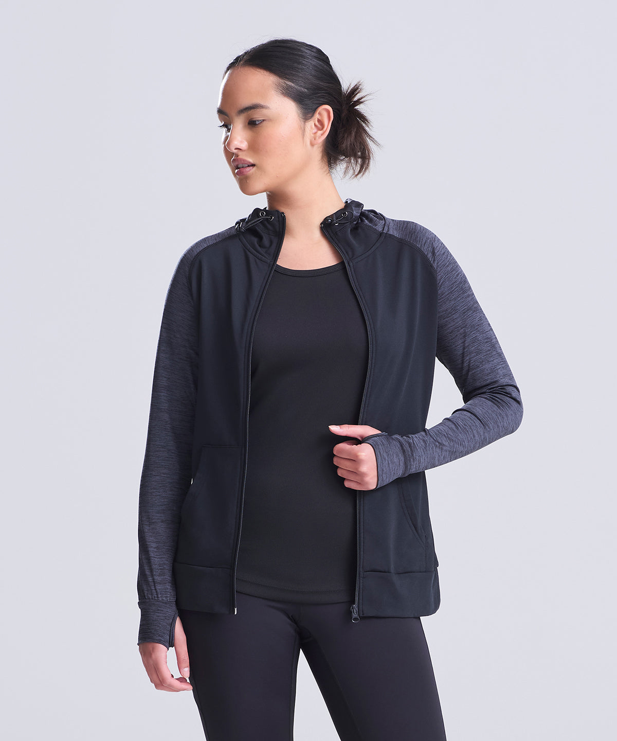 AWDis Just Cool Women's cool contrast zoodie, lifestyle photo