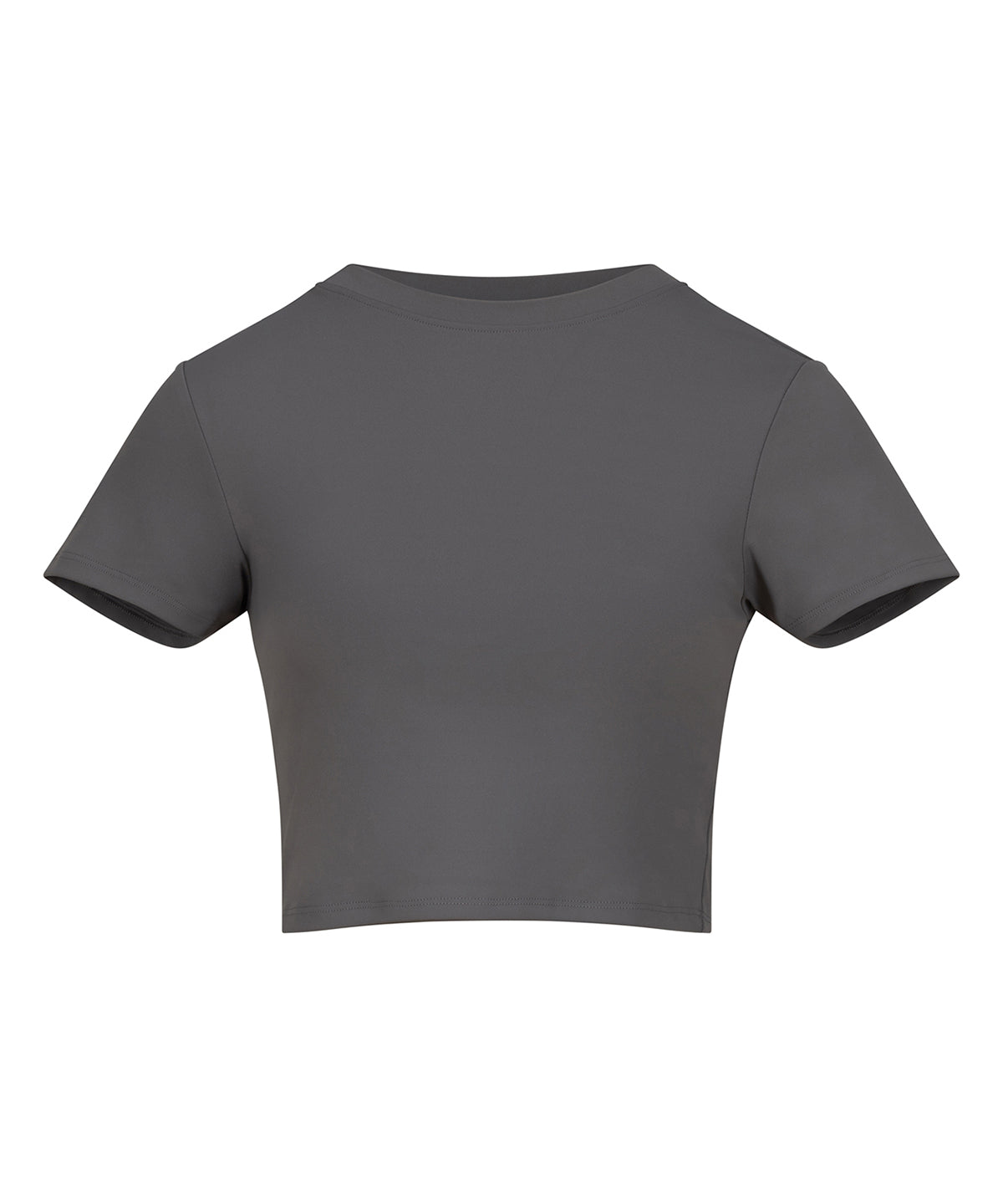 AWDis Just Cool Women’s recycled cropped T in Platinum Grey, front view