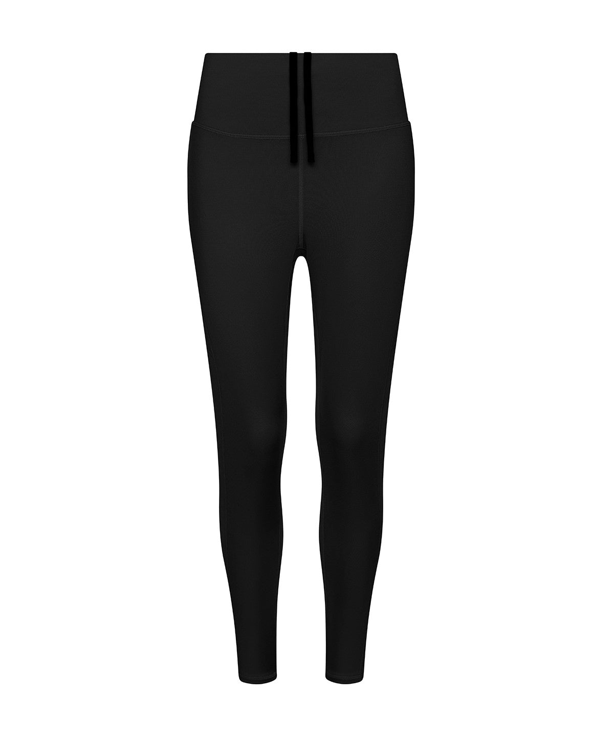 AWDis Just Cool Women’s recycled tech leggings in Jet Black, front view