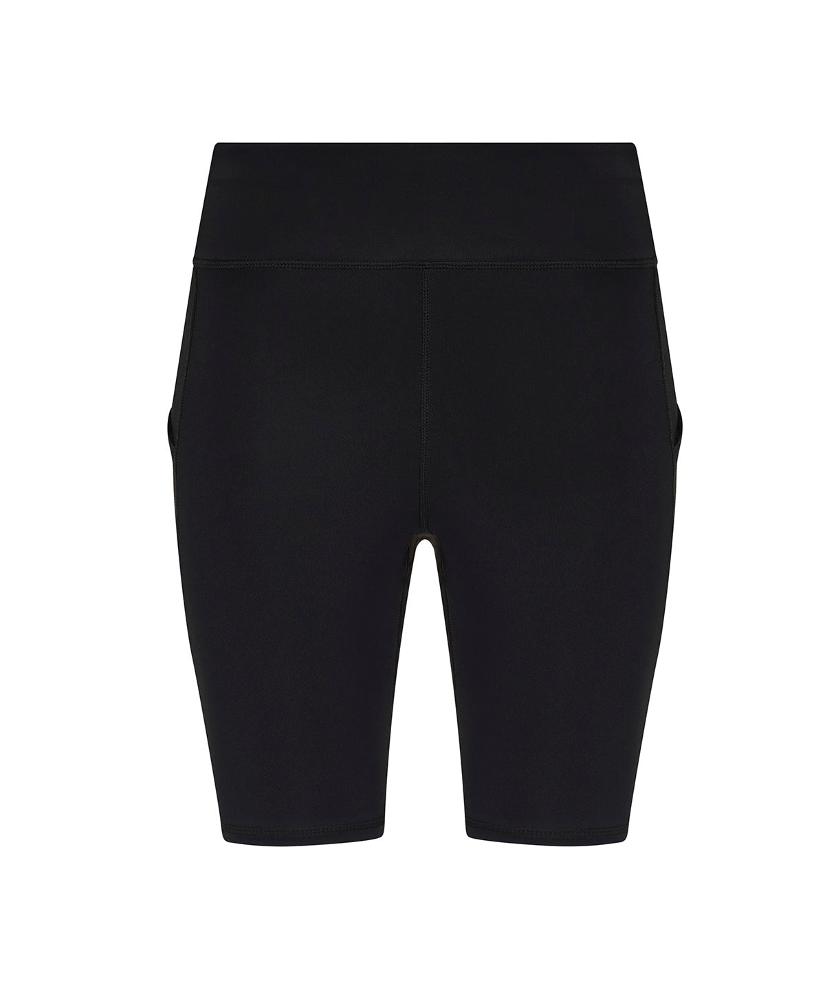AWDis Just Cool Women’s recycled tech shorts in Jet Black, front view
