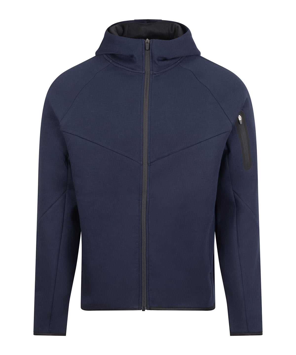 AWDis Just Cool Adapt fleece zoodie in French Navy, front view