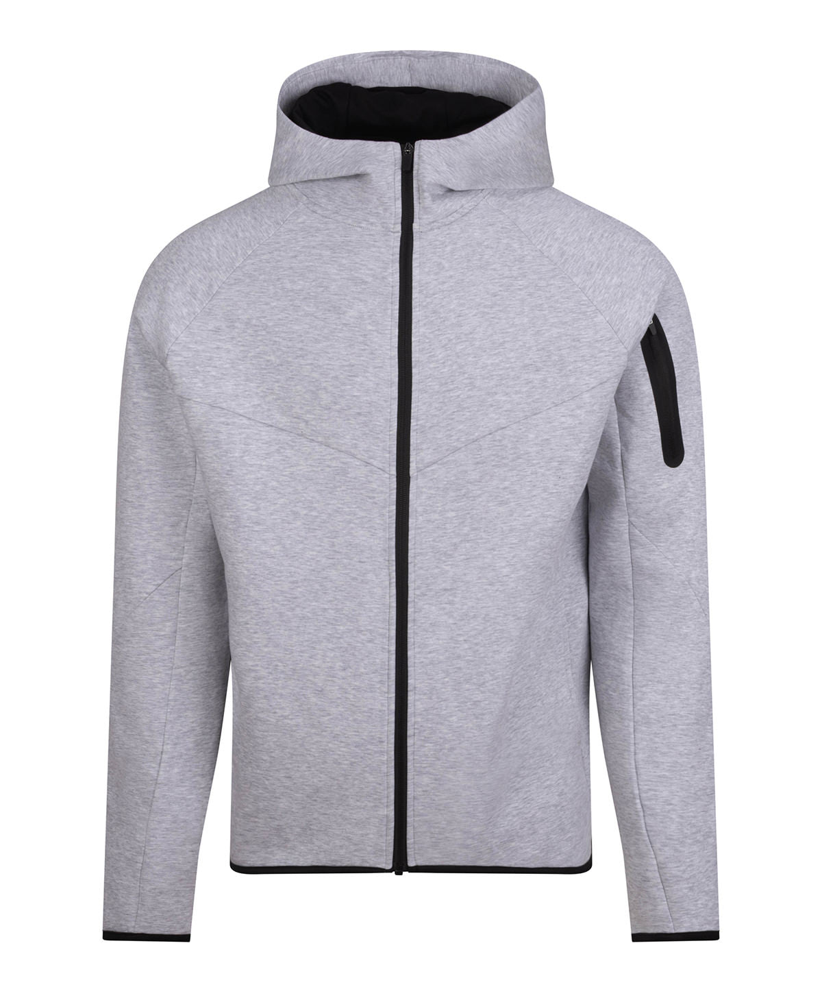 AWDis Just Cool Adapt fleece zoodie in Grey, front view
