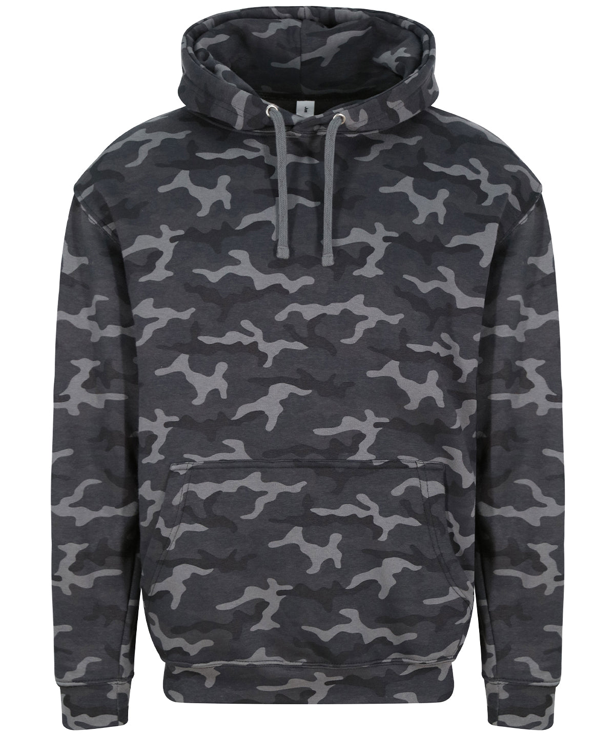 AWDis Just Hoods Camo hoodie in Black Camo, front view