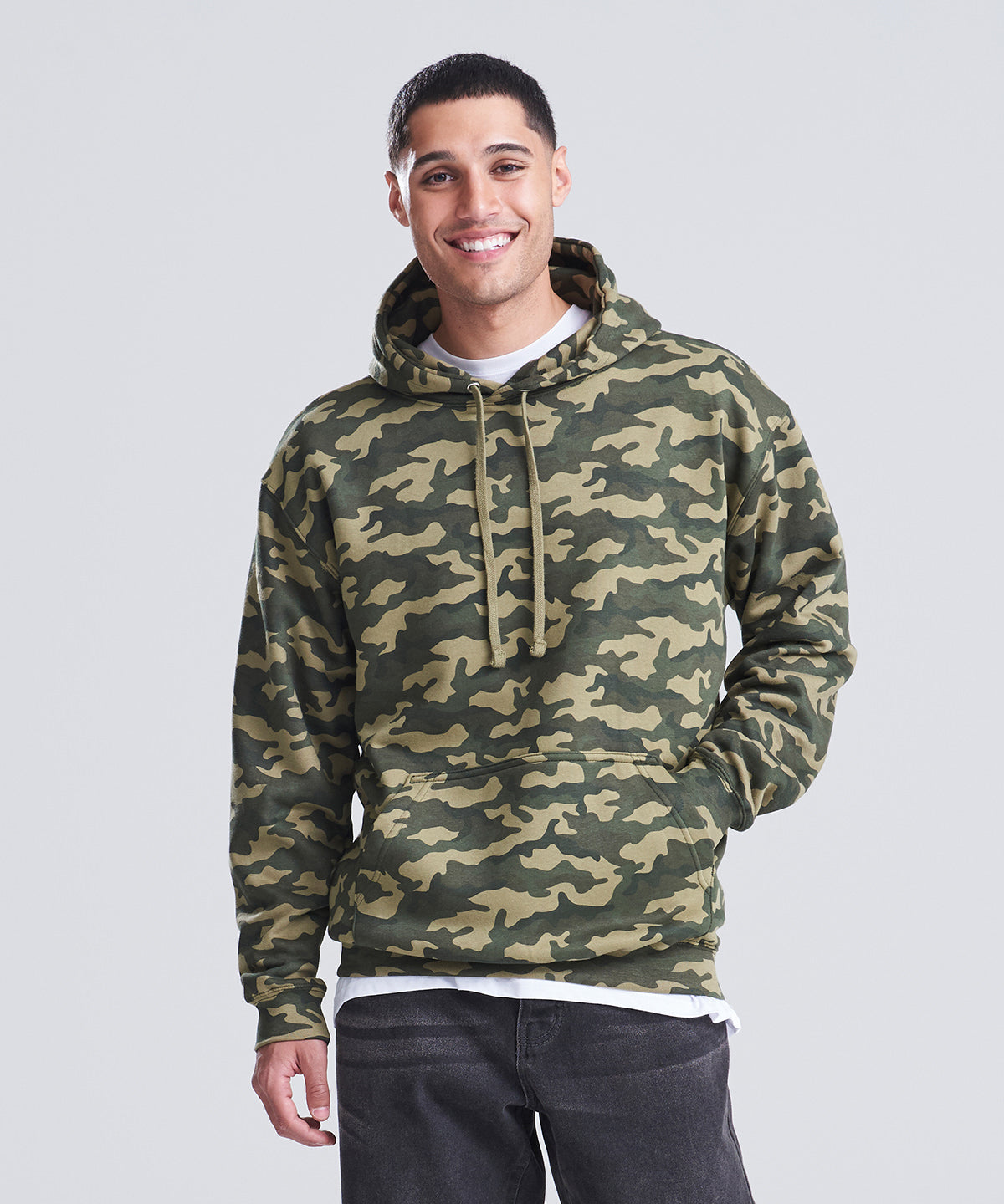 AWDis Just Hoods Camo hoodie, lifestyle photo