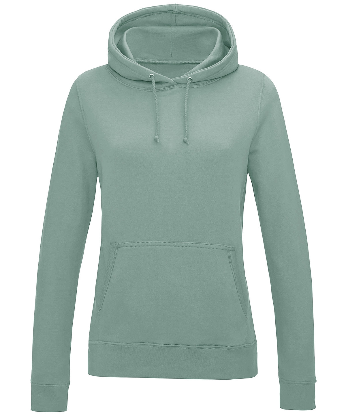AWDis Just Hoods Women's College Hoodie in Dusty Green, front view
