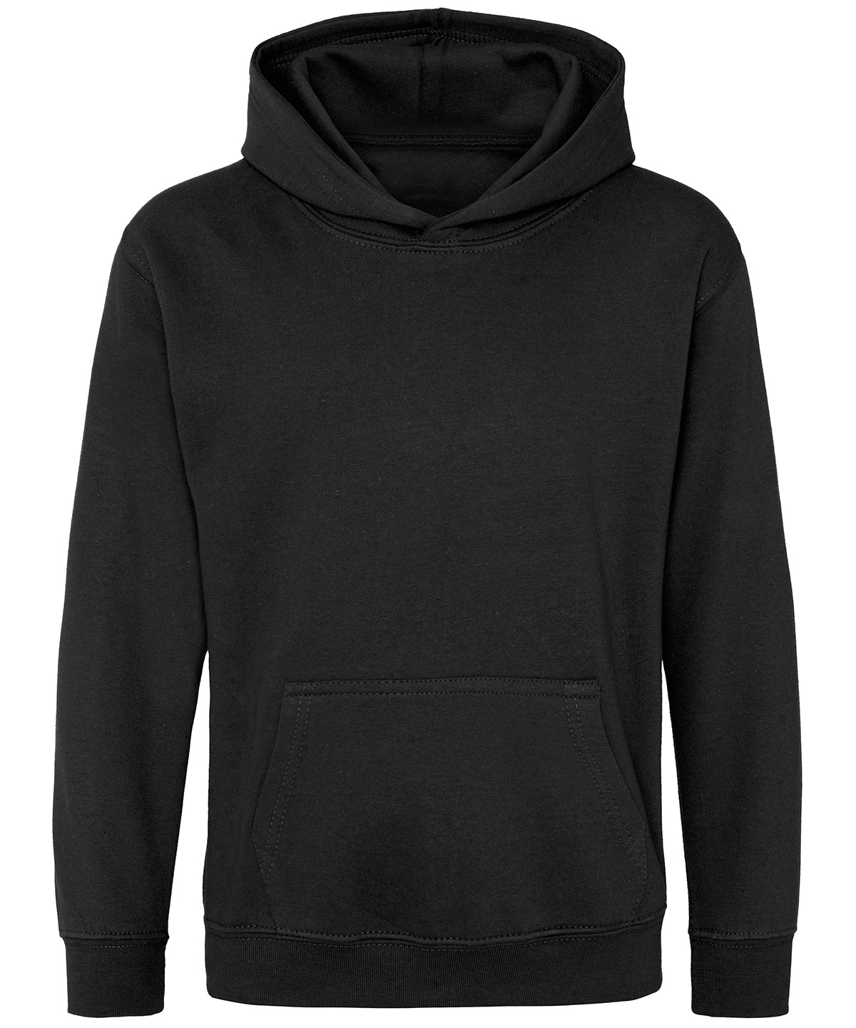 AWDis Just Hoods Kids hoodie in Black Smoke, front view