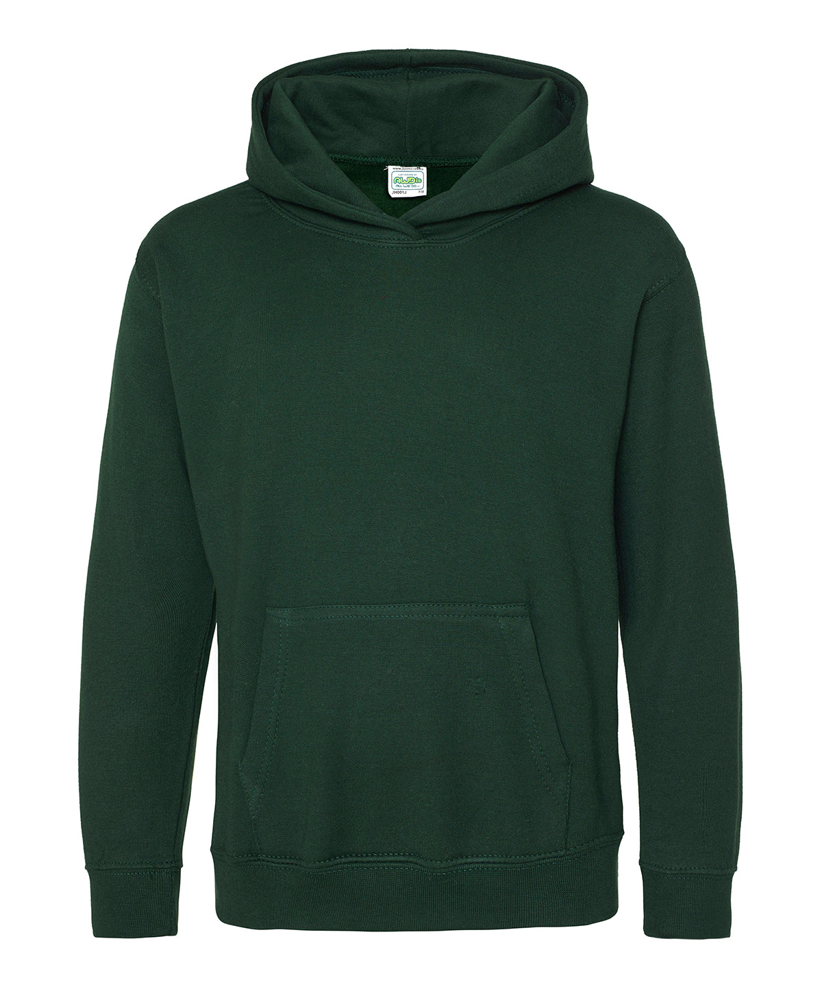 AWDis Just Hoods Kids hoodie in Forest Green, front view