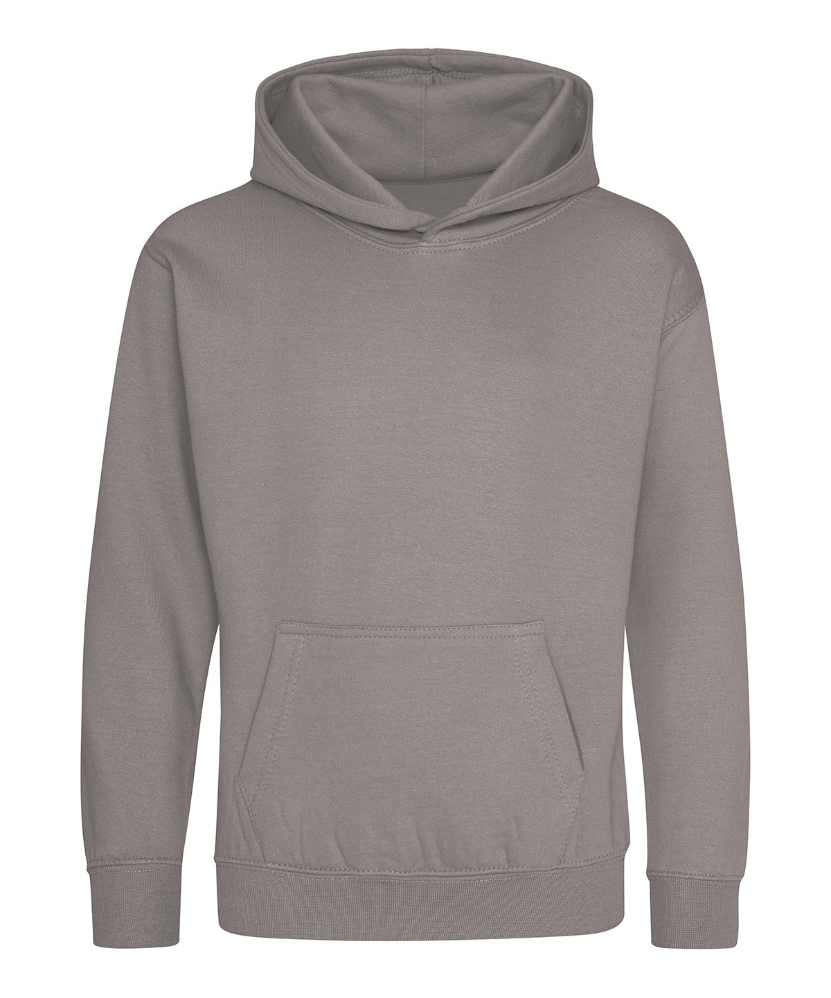 AWDis Just Hoods Kids hoodie in Platinum Grey, front view