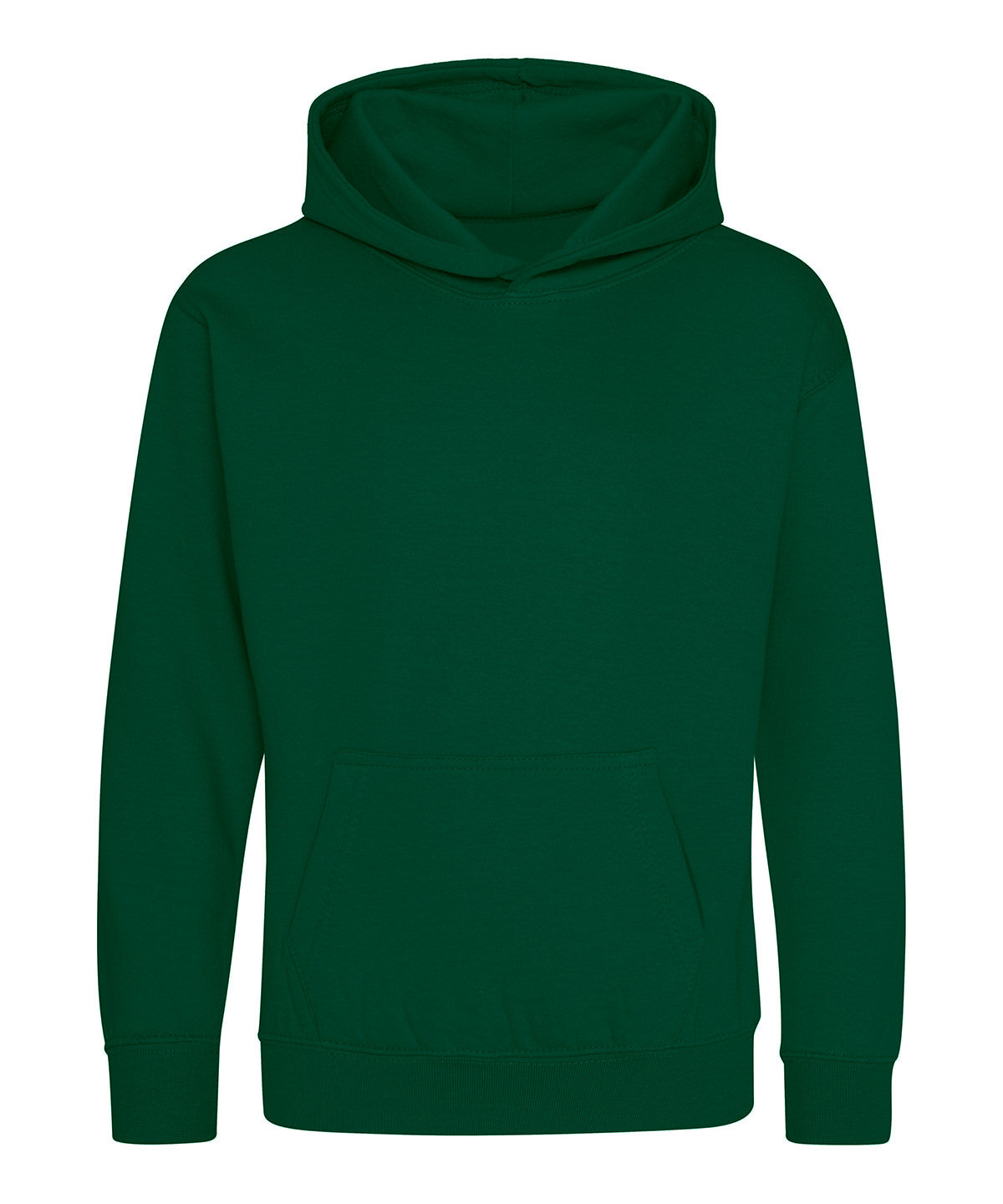 AWDis Just Hoods Kids hoodie in Rainforest Green, front view