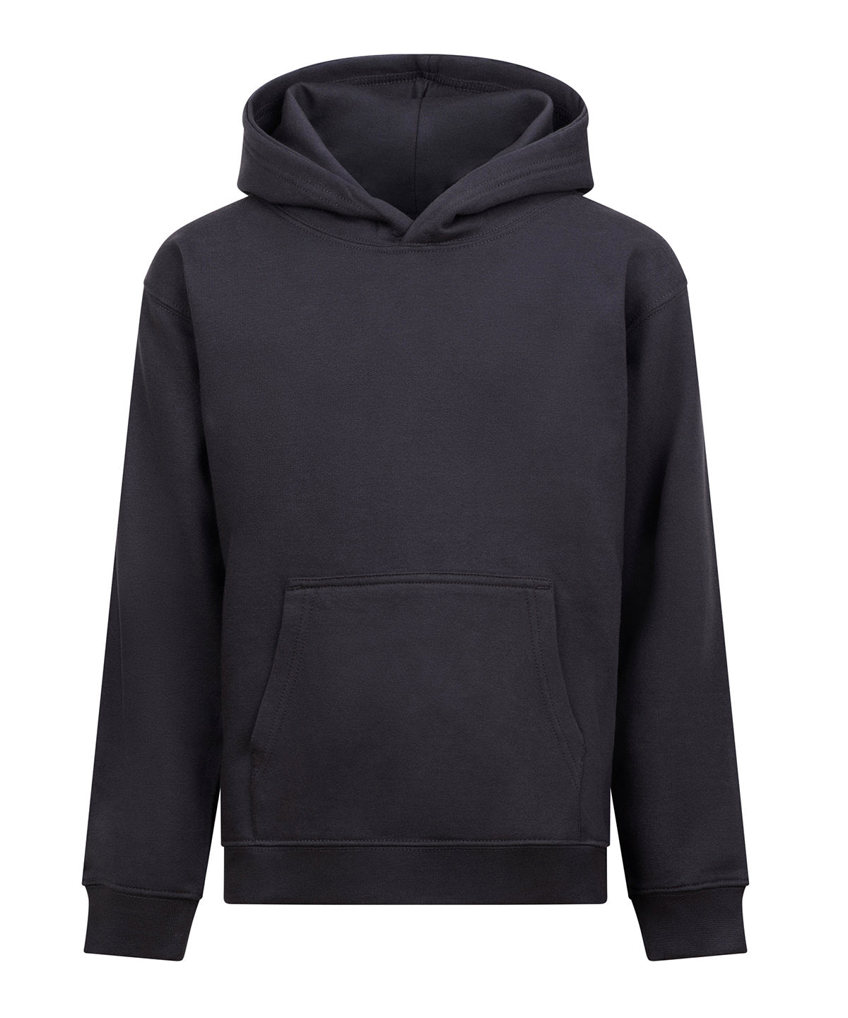 AWDis Just Hoods Kids hoodie in Solid Charcoal, front view