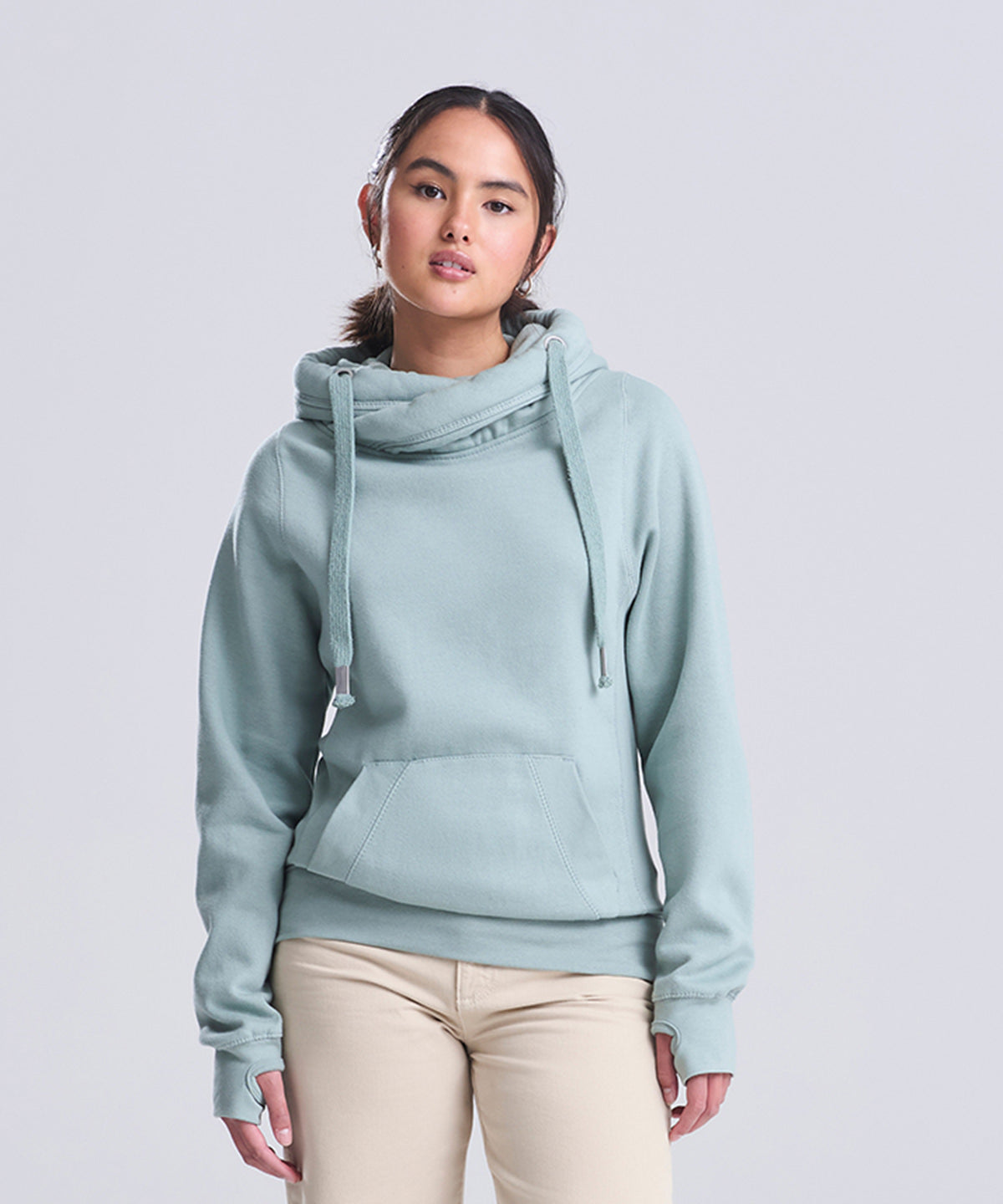 AWDis Just Hoods Cross neck hoodie, lifestyle photo
