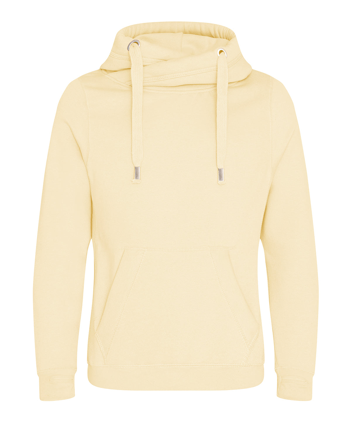 AWDis Just Hoods Cross neck hoodie in Vanilla Milkshake, front view