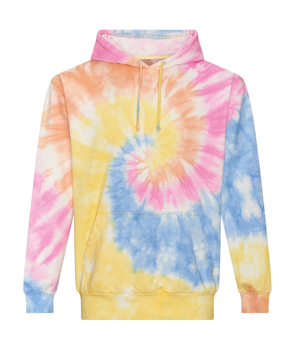 AWDis Just Hoods Tie dye hoodie in Tie-dye Swirl, front view