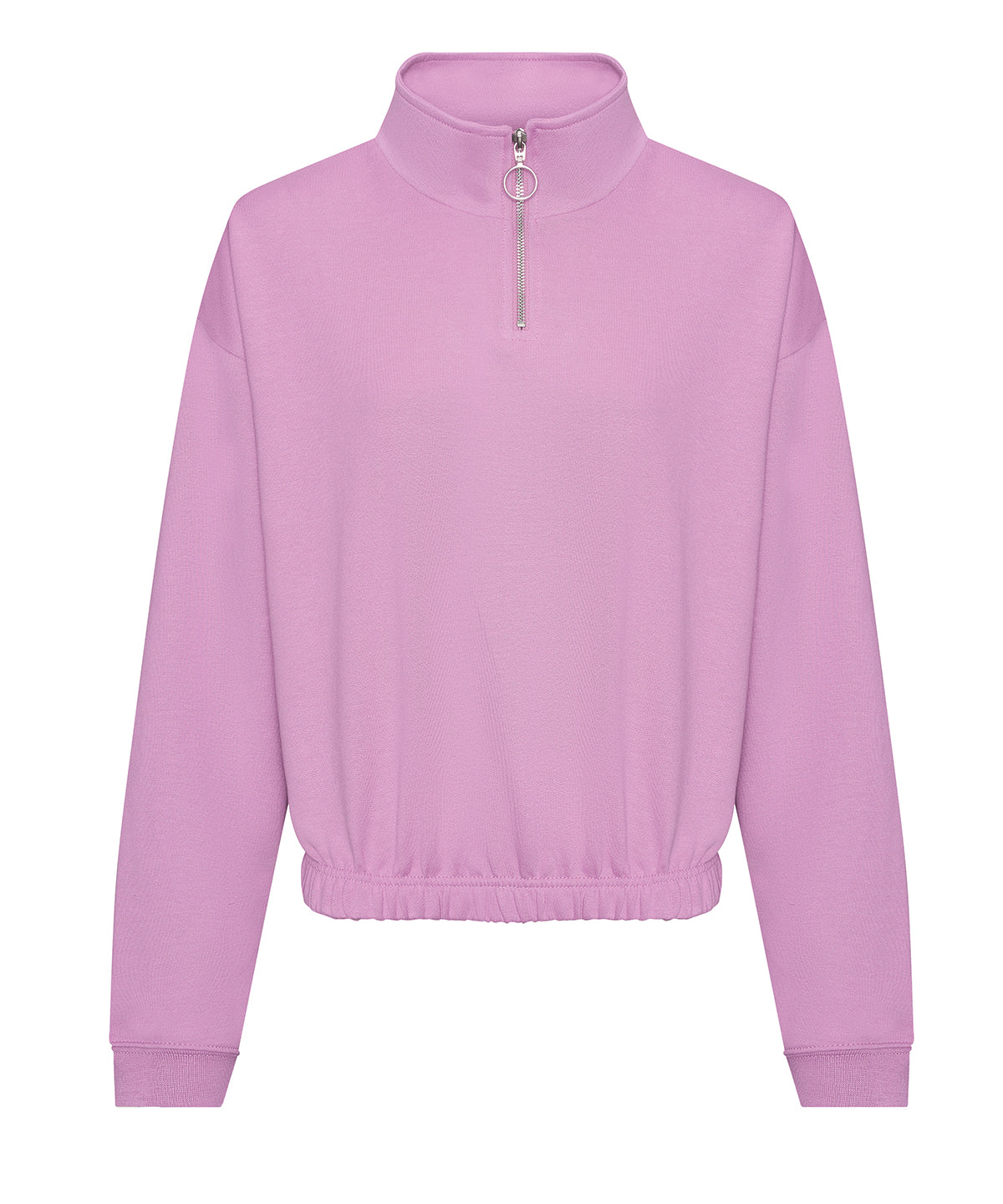AWDis Just Hoods Women's cropped ¼-zip sweat in Lavendar, front view