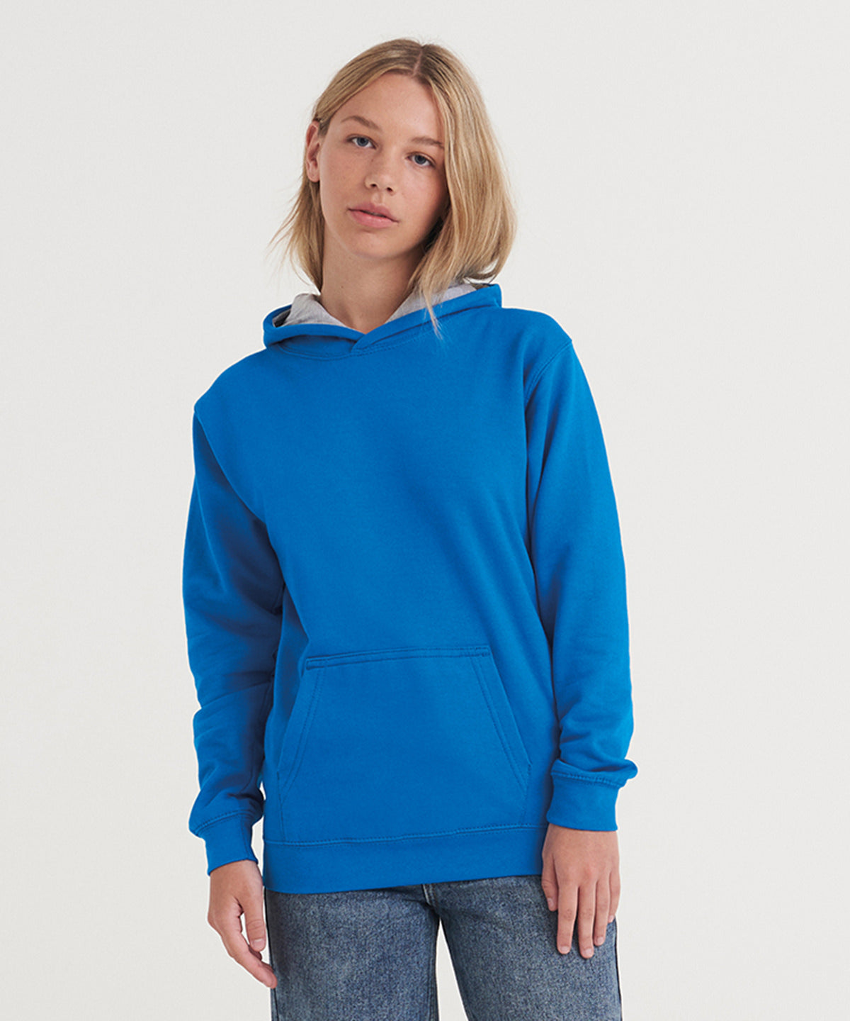 AWDis Just Hoods Kids varsity hoodie, lifestyle photo