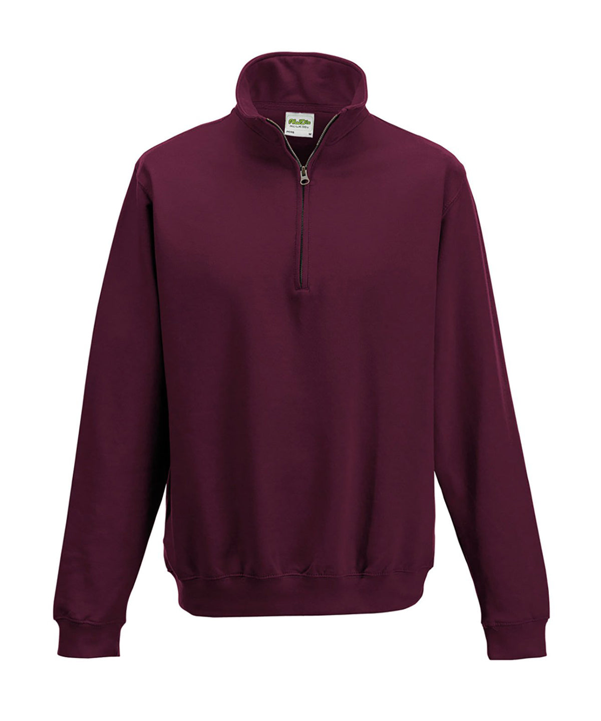 AWDis Just Hoods Sophomore ¼ zip sweatshirt in Burgundy, front view