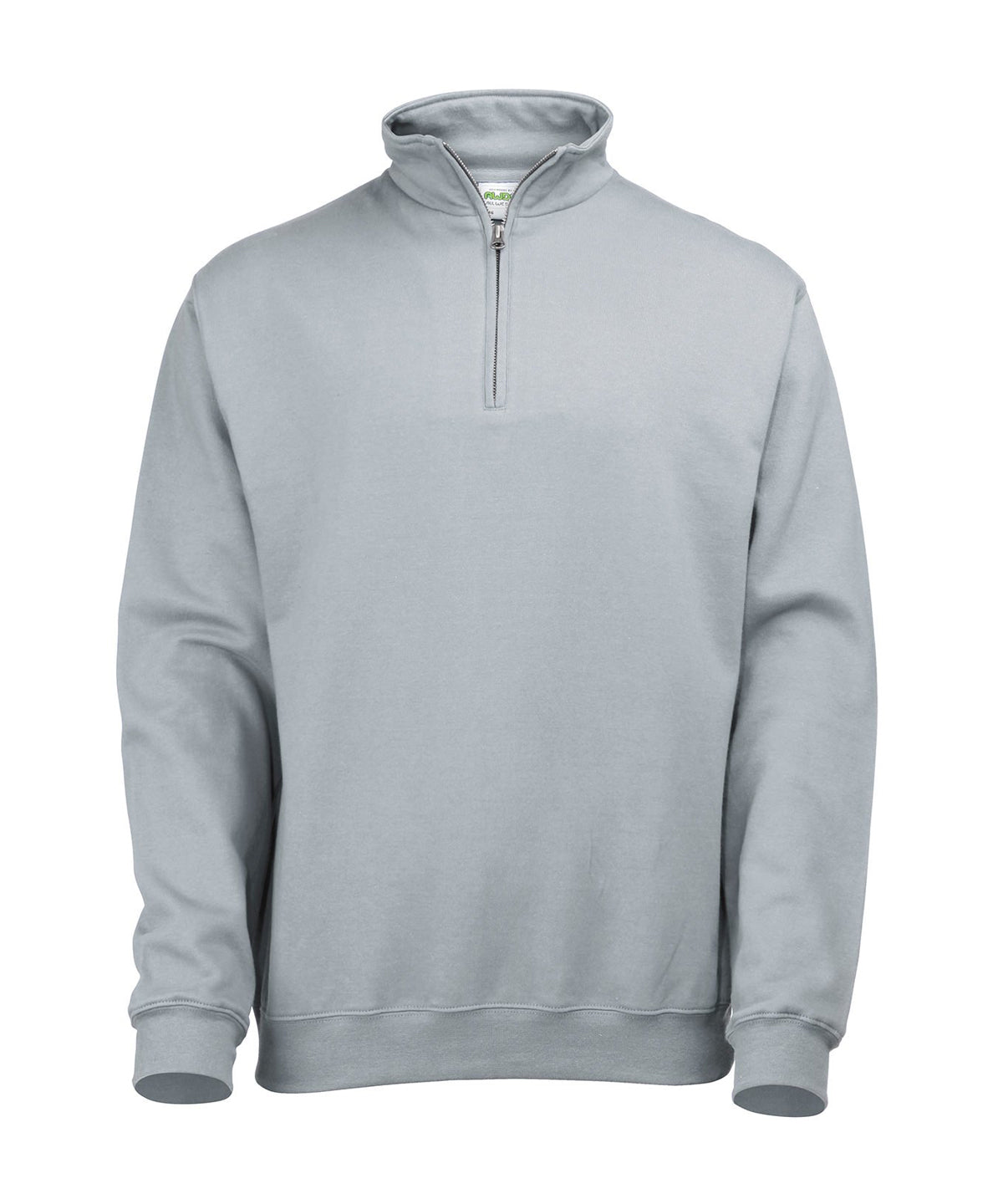 AWDis Just Hoods Sophomore ¼ zip sweatshirt in Heather Grey, front view