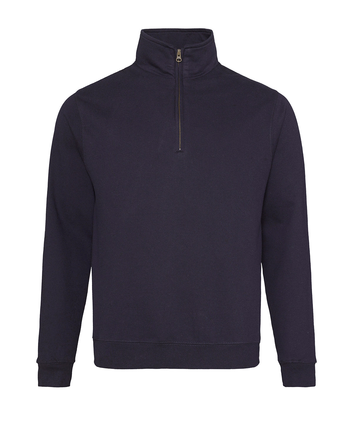 AWDis Just Hoods Sophomore ¼ zip sweatshirt in New French Navy, front view