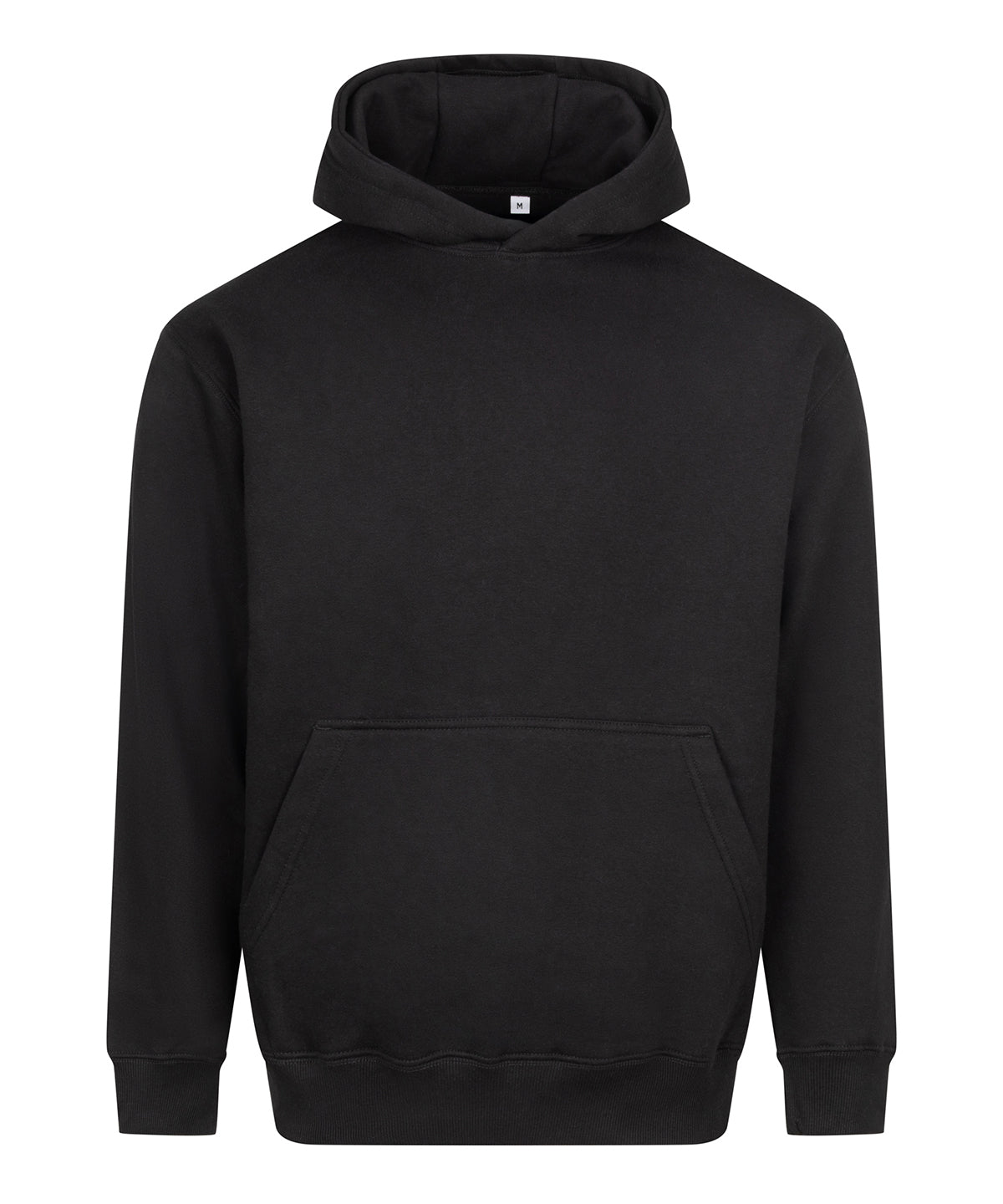 AWDis Just Hoods Vision heavyweight hoodie in Deep Black, front view