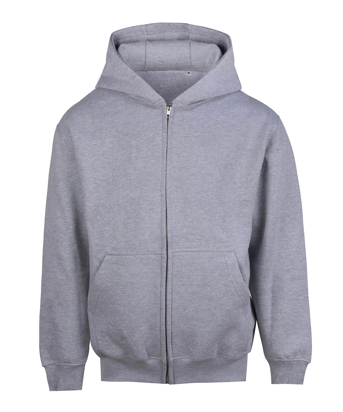 AWDis Just Hoods Vision heavyweight zoodie in Heather Grey, front view