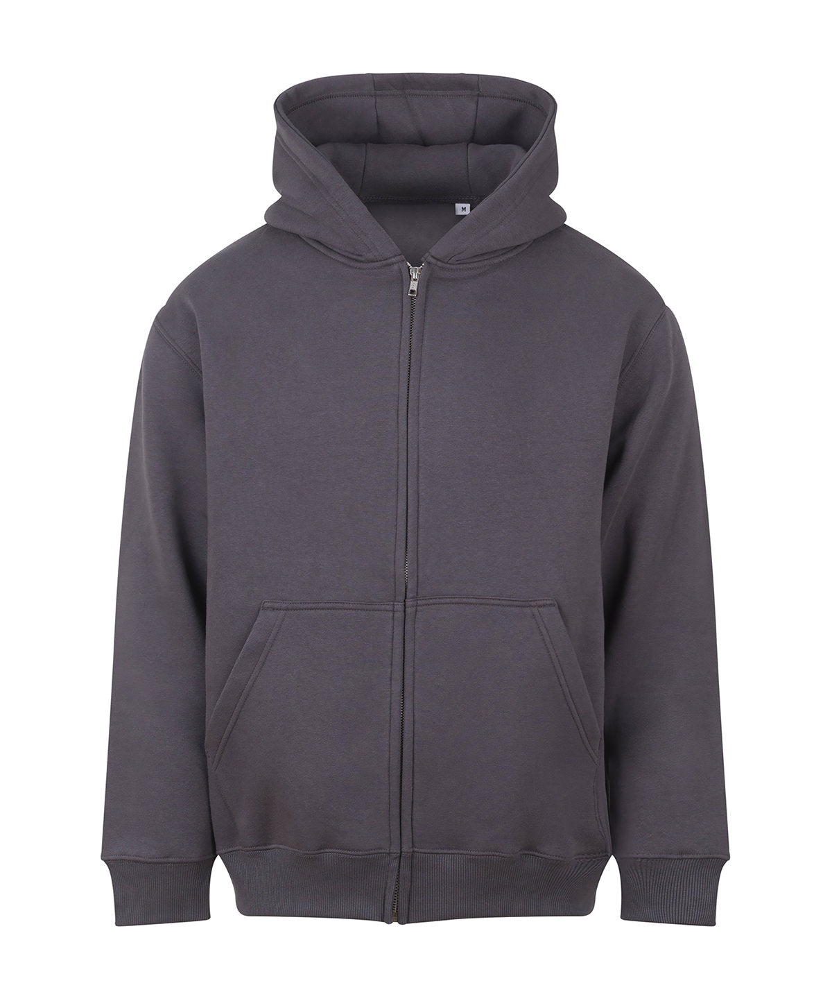 AWDis Just Hoods Vision heavyweight zoodie in Solid Charcoal, front view
