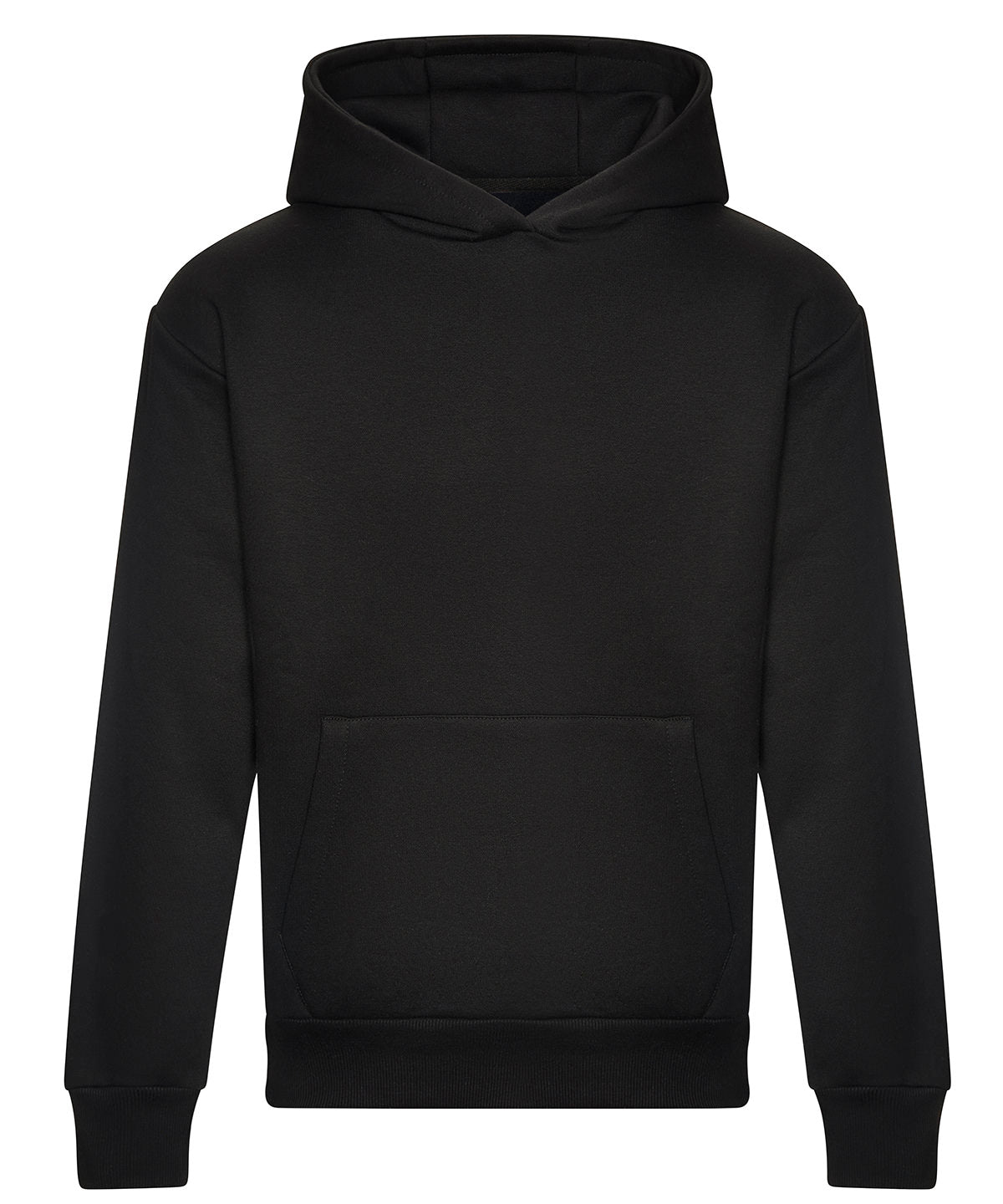 AWDis Just Hoods Signature heavyweight hoodie in Deep Black, front view