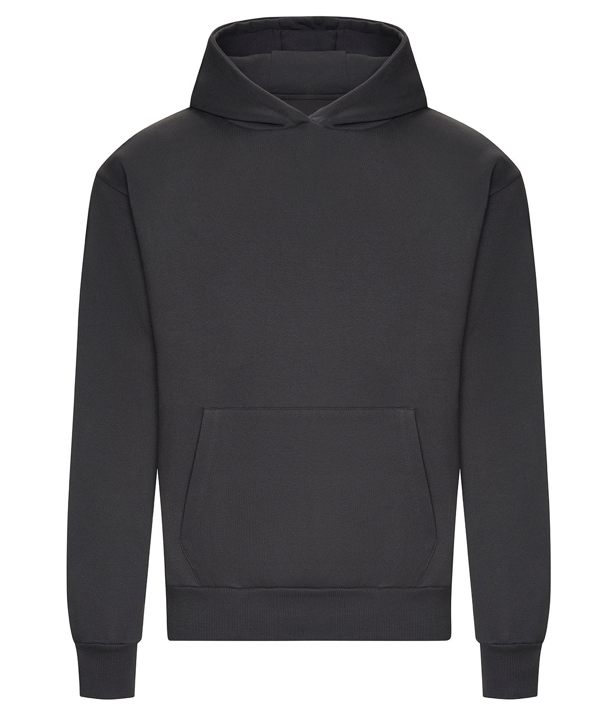 AWDis Just Hoods Signature heavyweight hoodie in Solid Charcoal, front view