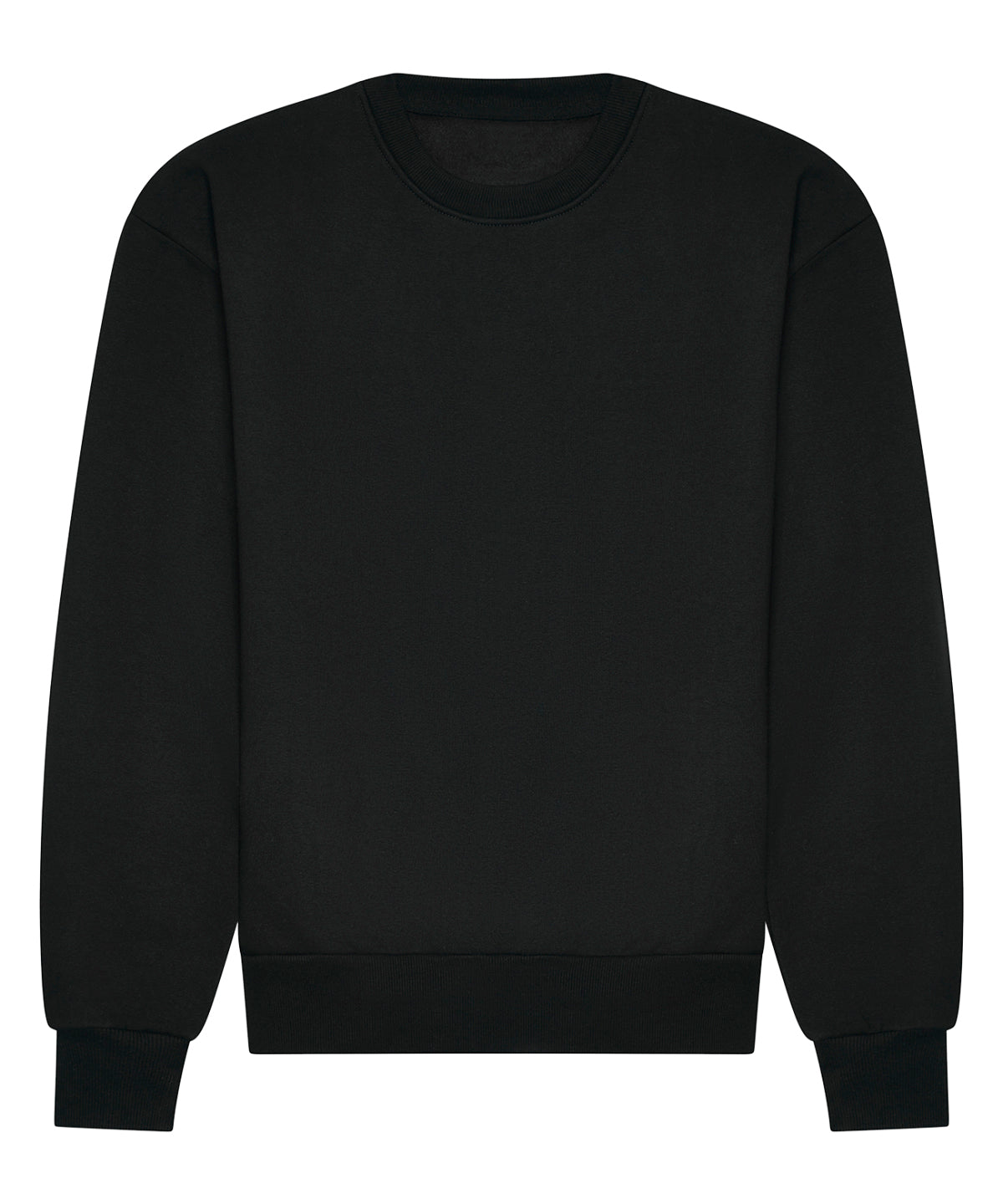 AWDis Just Hoods Signature heavyweight sweatshirt in Deep Black, front view