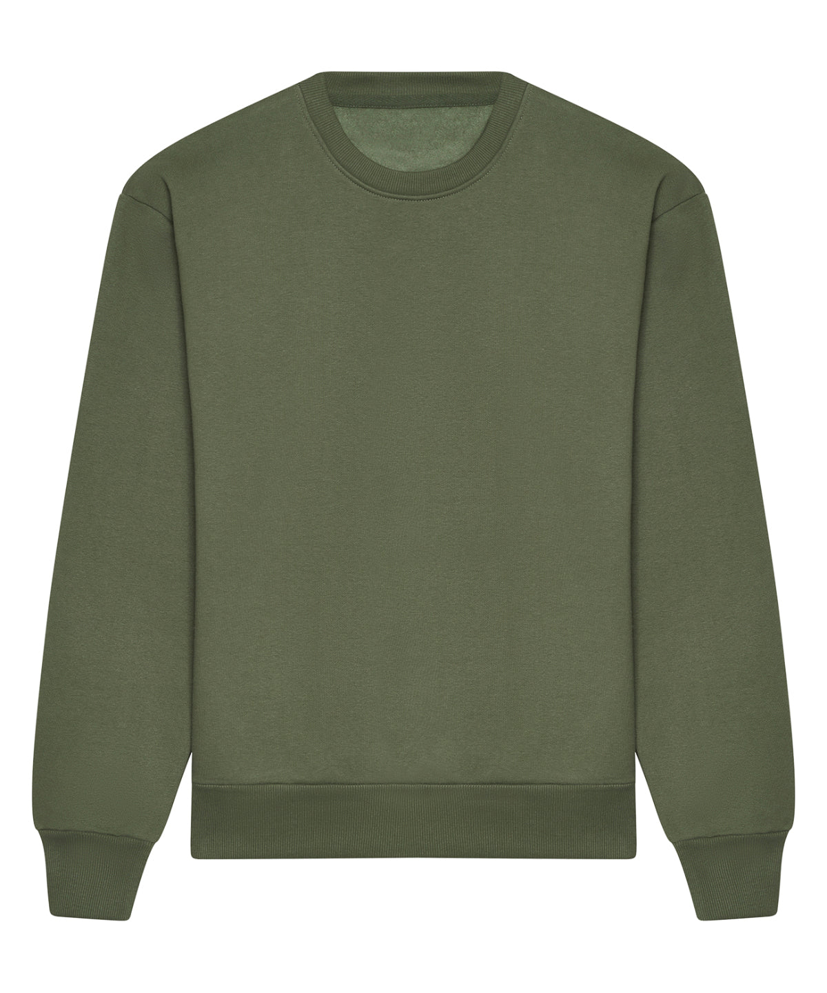 AWDis Just Hoods Signature heavyweight sweatshirt in Earthy Green, front view