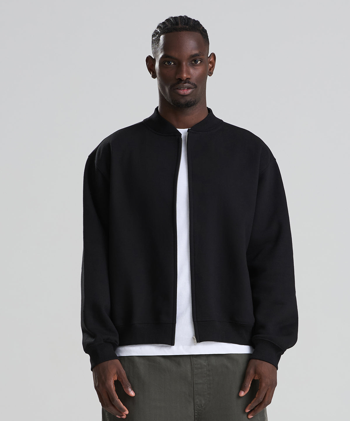 AWDis Just Hoods Signature heavyweight bomber sweat, lifestyle photo