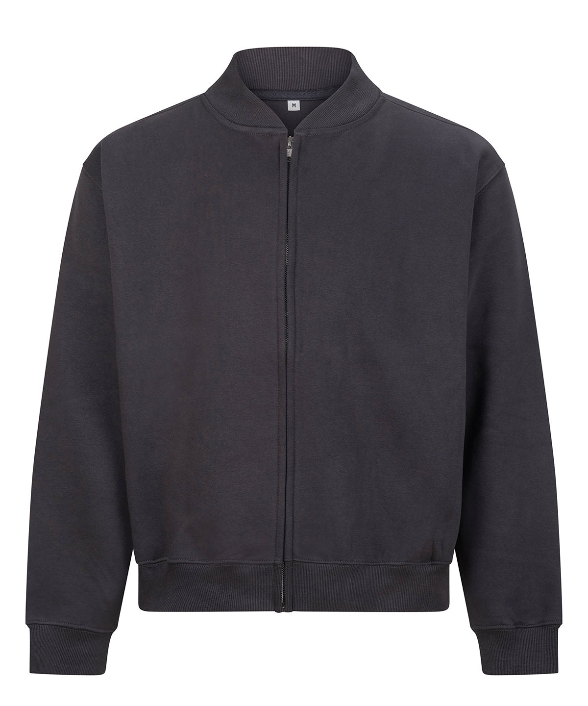 AWDis Just Hoods Signature heavyweight bomber sweat in Solid Charcoal, front view