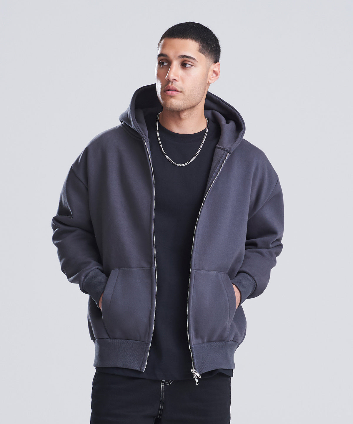 AWDis Just Hoods Signature heavyweight zoodie, lifestyle photo