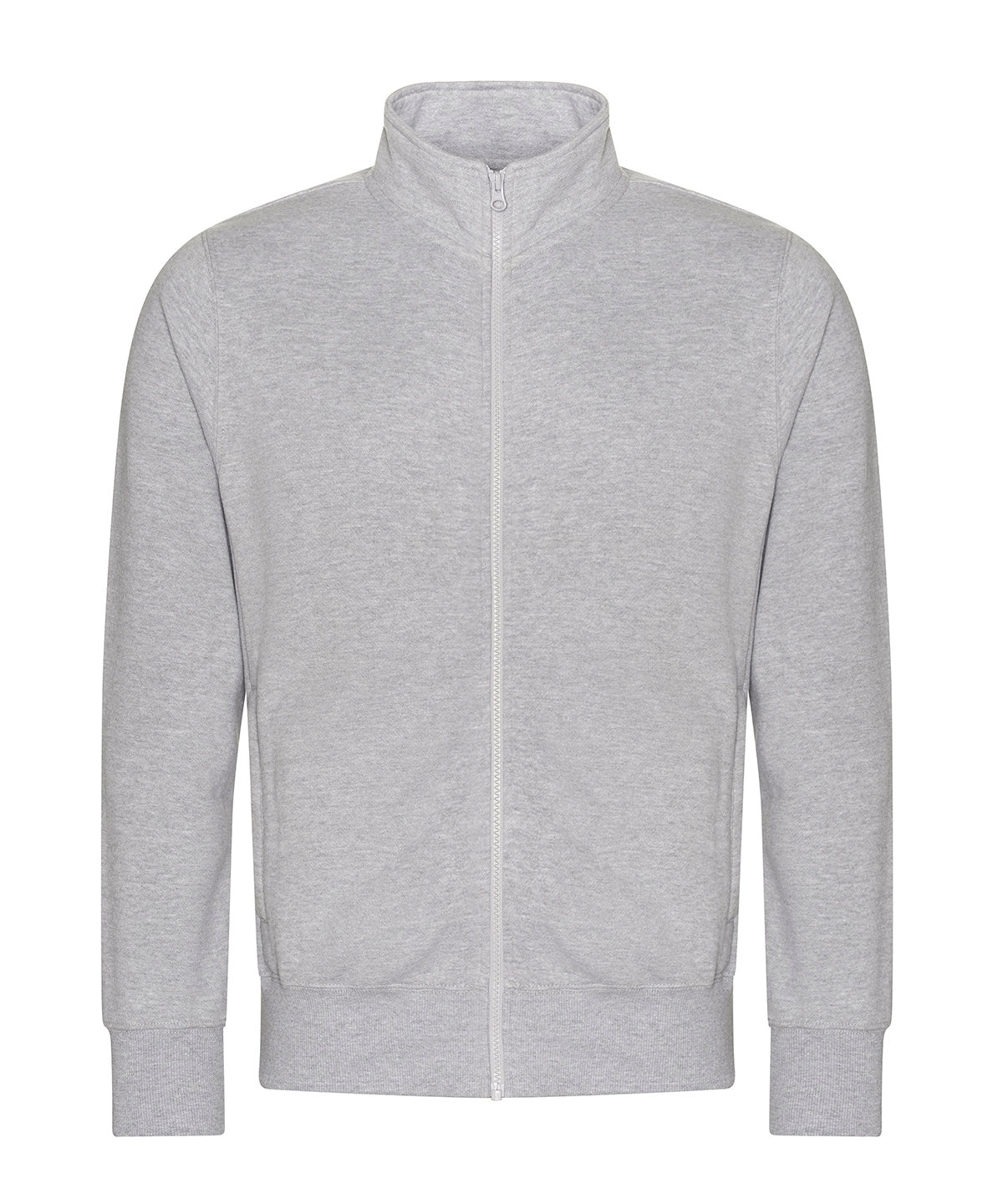 AWDis Just Hoods Campus full-zip sweatshirt in Heather Grey, front view