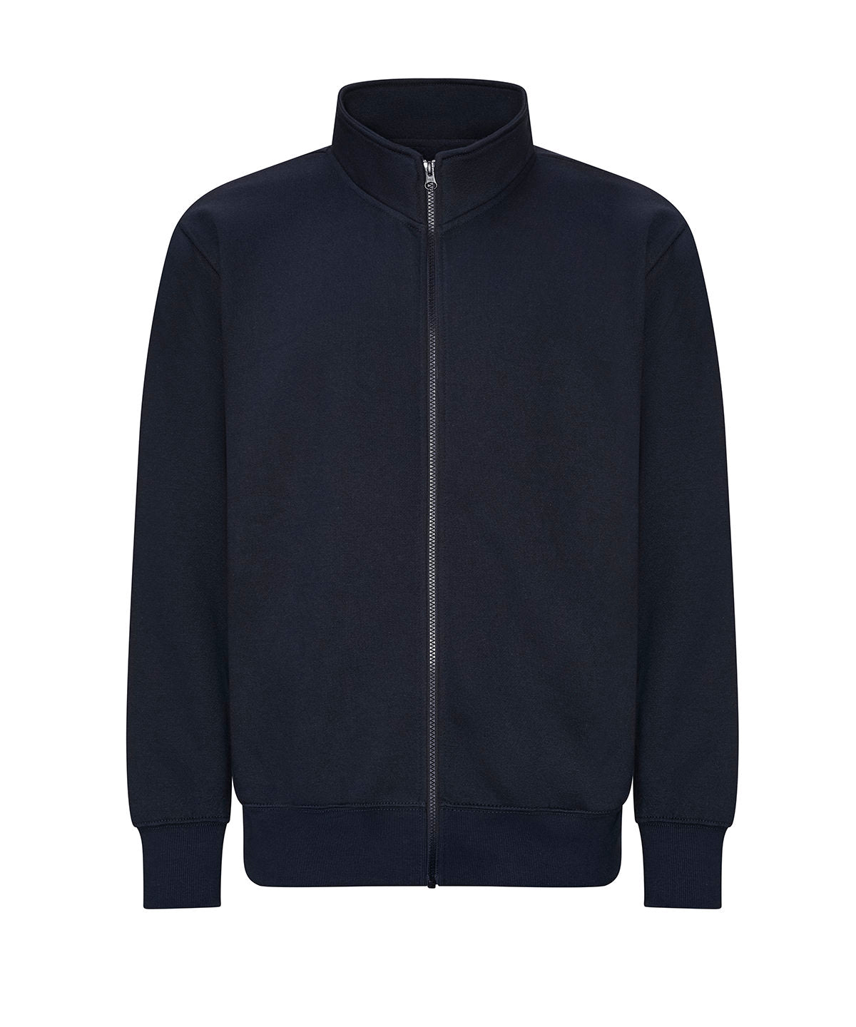 AWDis Just Hoods Campus full-zip sweatshirt in New French Navy, front view