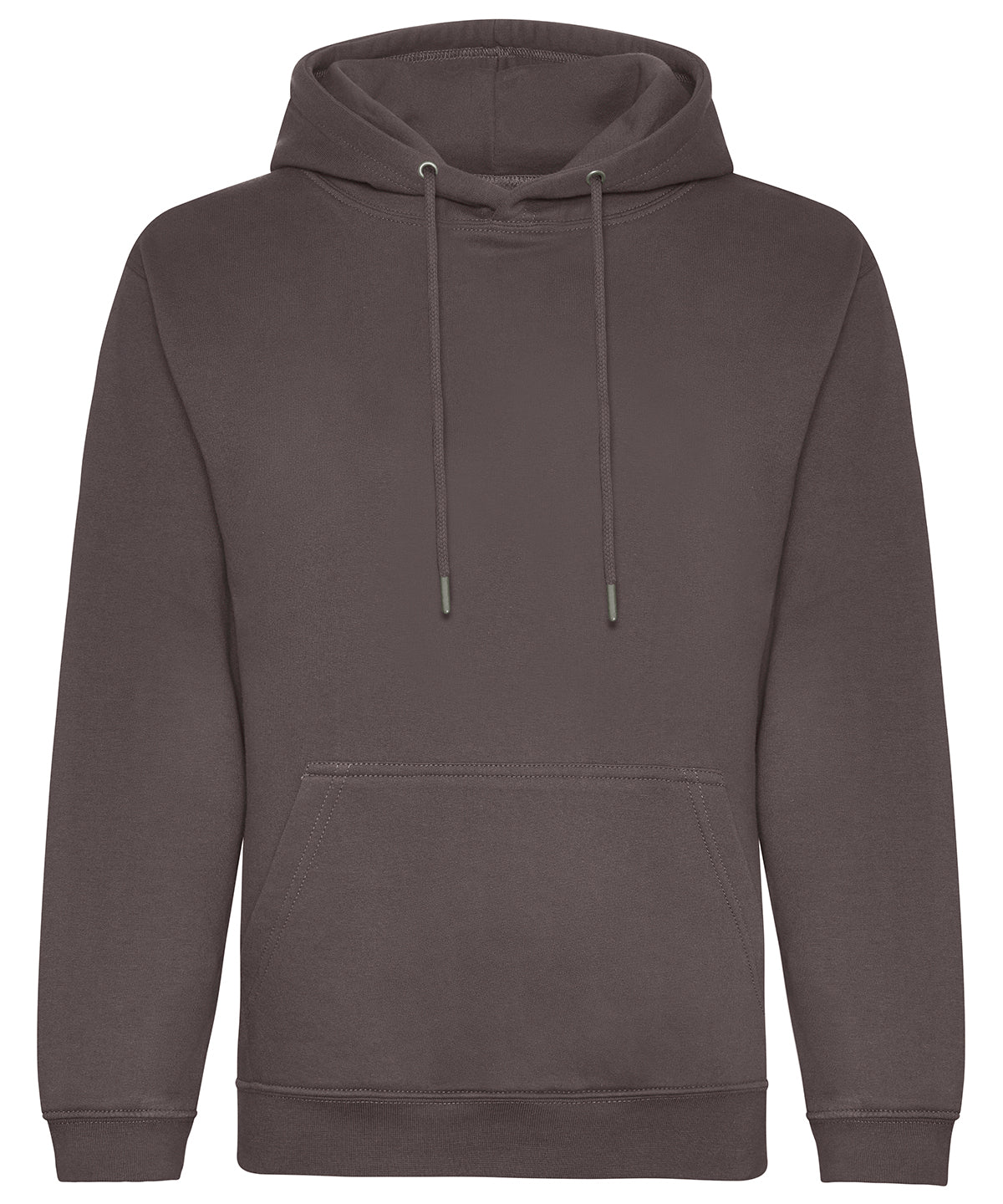 AWDis Just Hoods Organic hoodie in Charcoal, front view