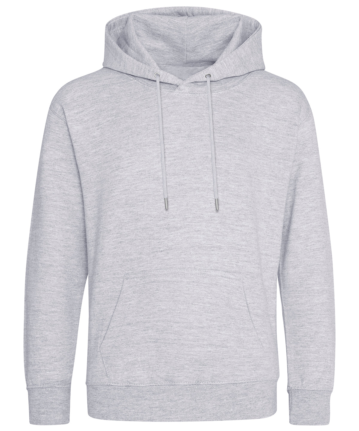 AWDis Just Hoods Organic hoodie in Heather Grey, front view