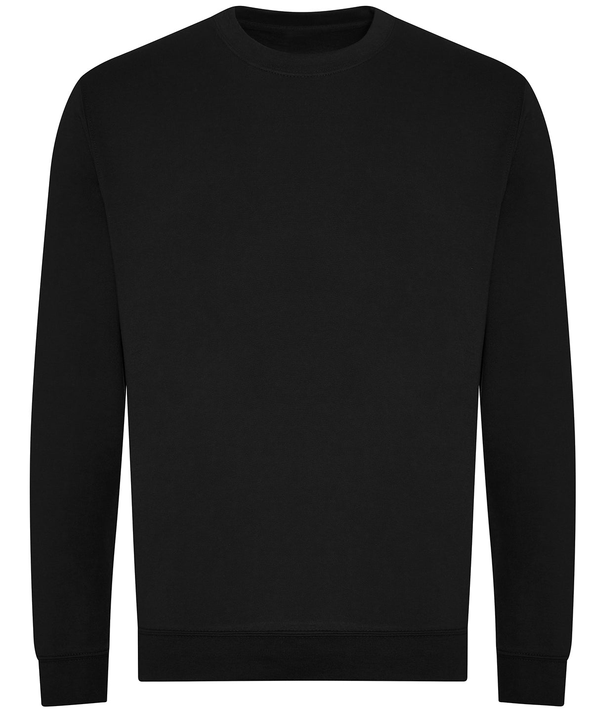 AWDis Just Hoods Organic sweatshirt in Deep Black, front view