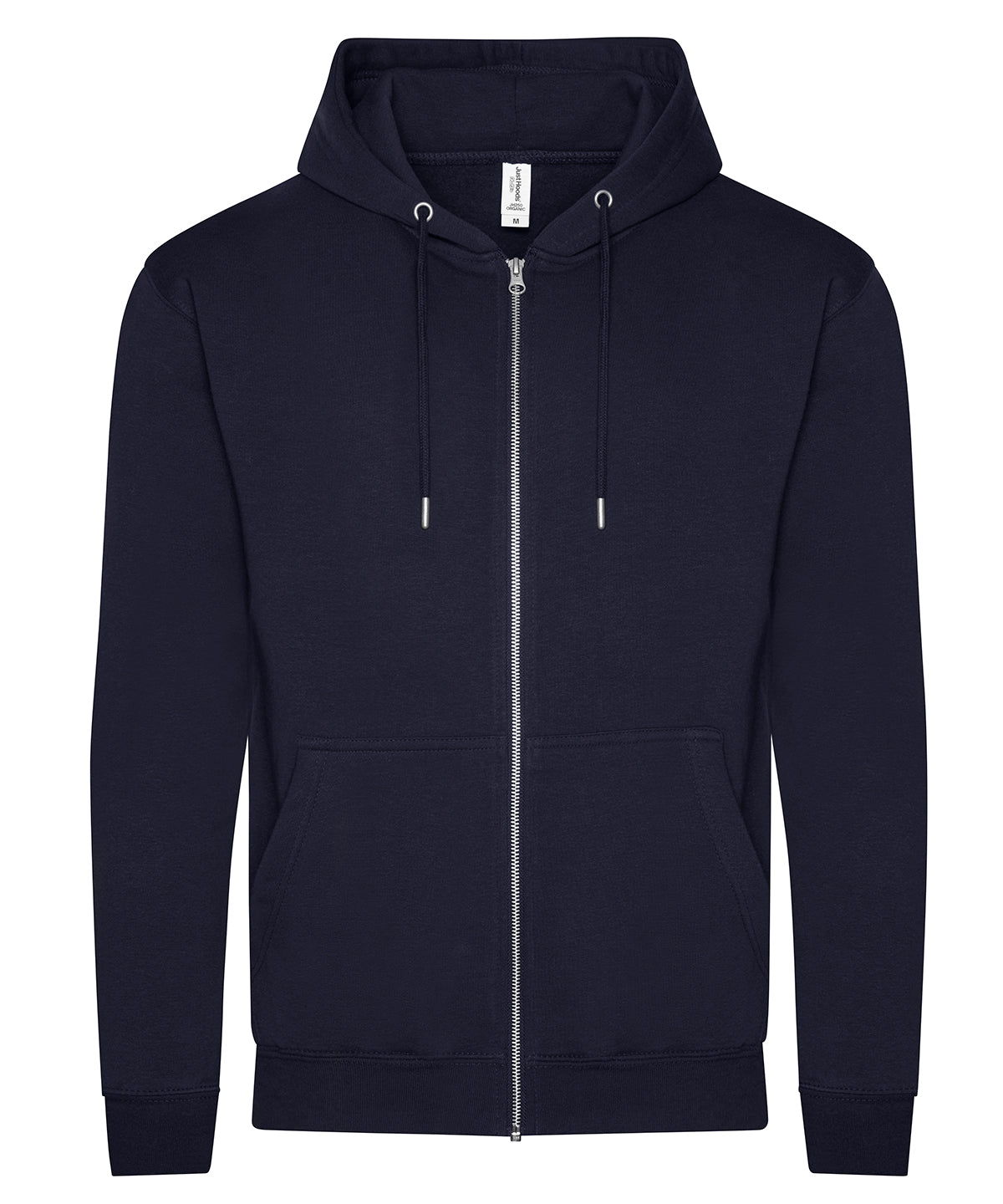 AWDis Just Hoods Organic zoodie in New French Navy, front view