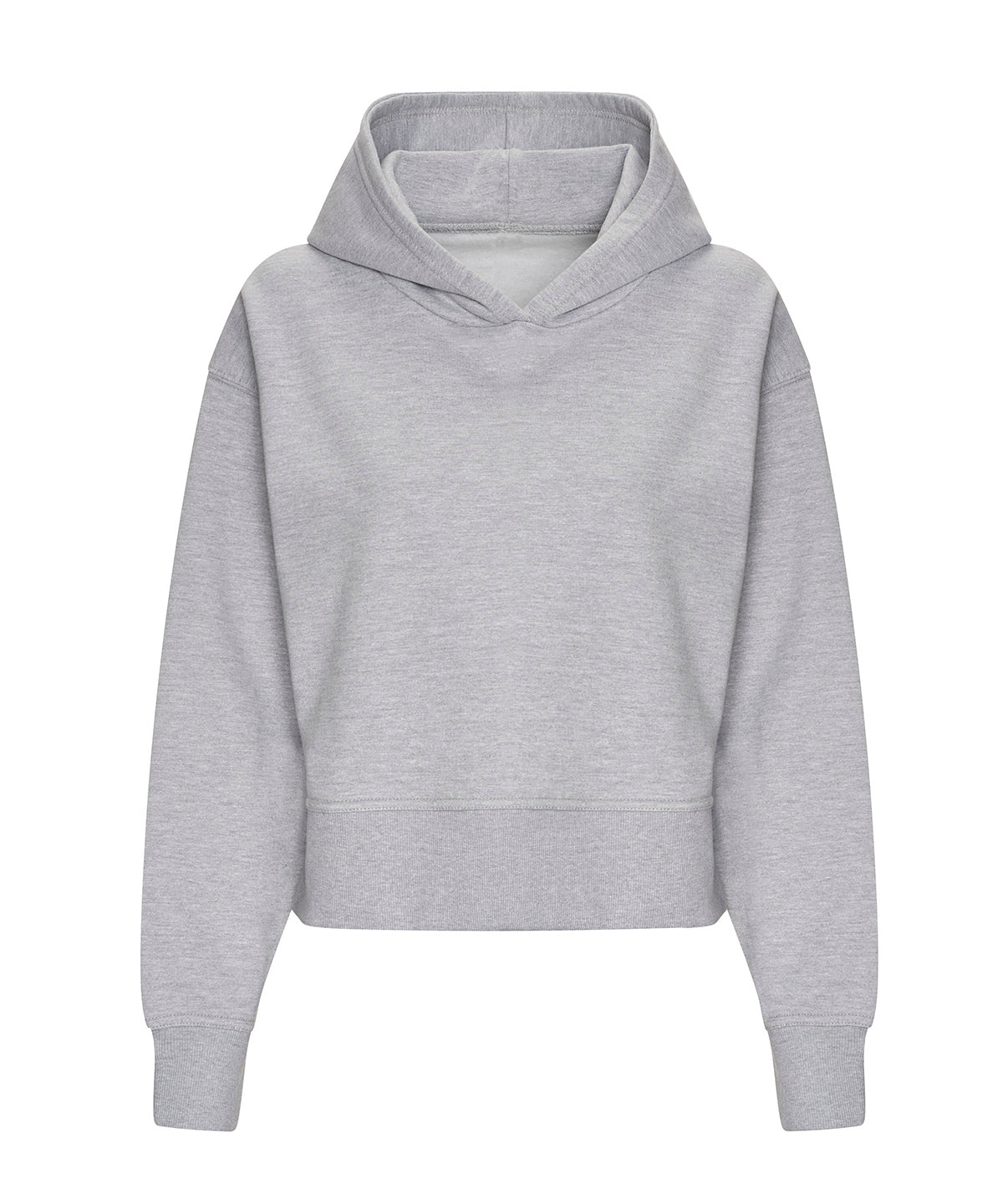 AWDis Just Hoods Women’s relaxed hoodie in Heather Grey, front view