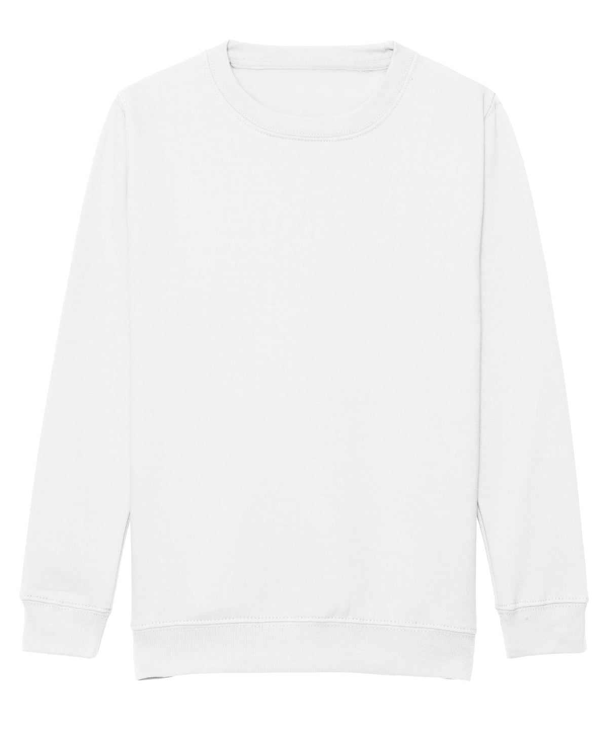 AWDis Just Hoods Kids AWDis sweatshirt in Arctic White, front view