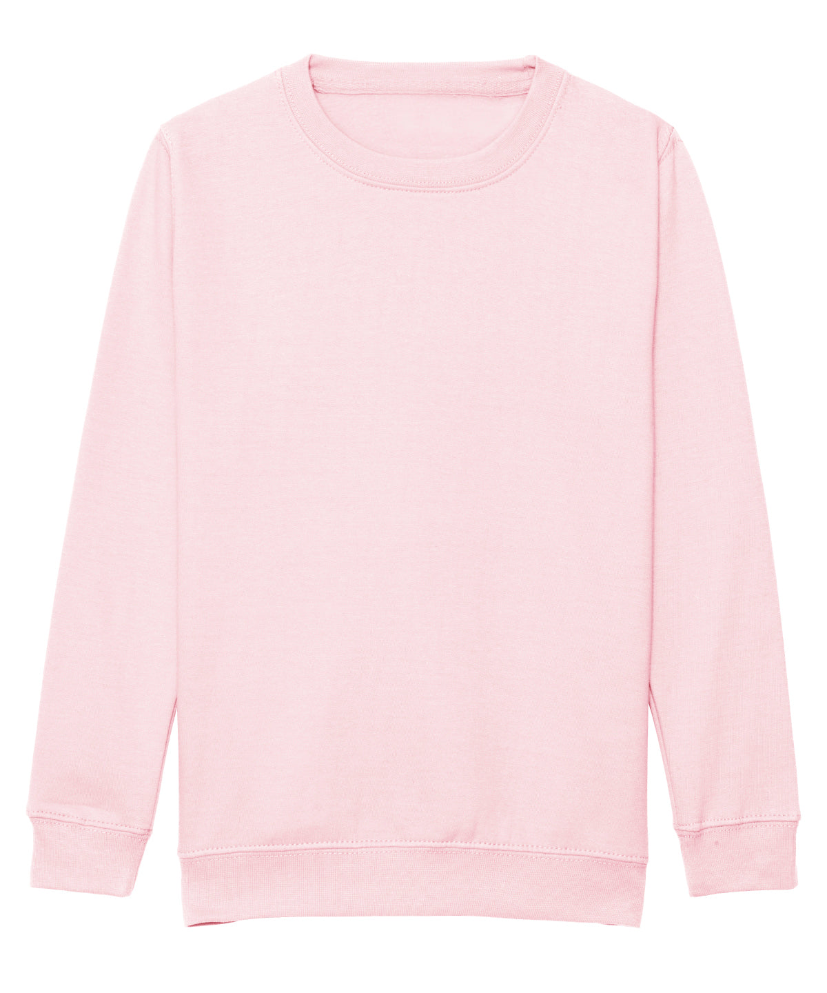 AWDis Just Hoods Kids AWDis sweatshirt in Baby Pink, front view