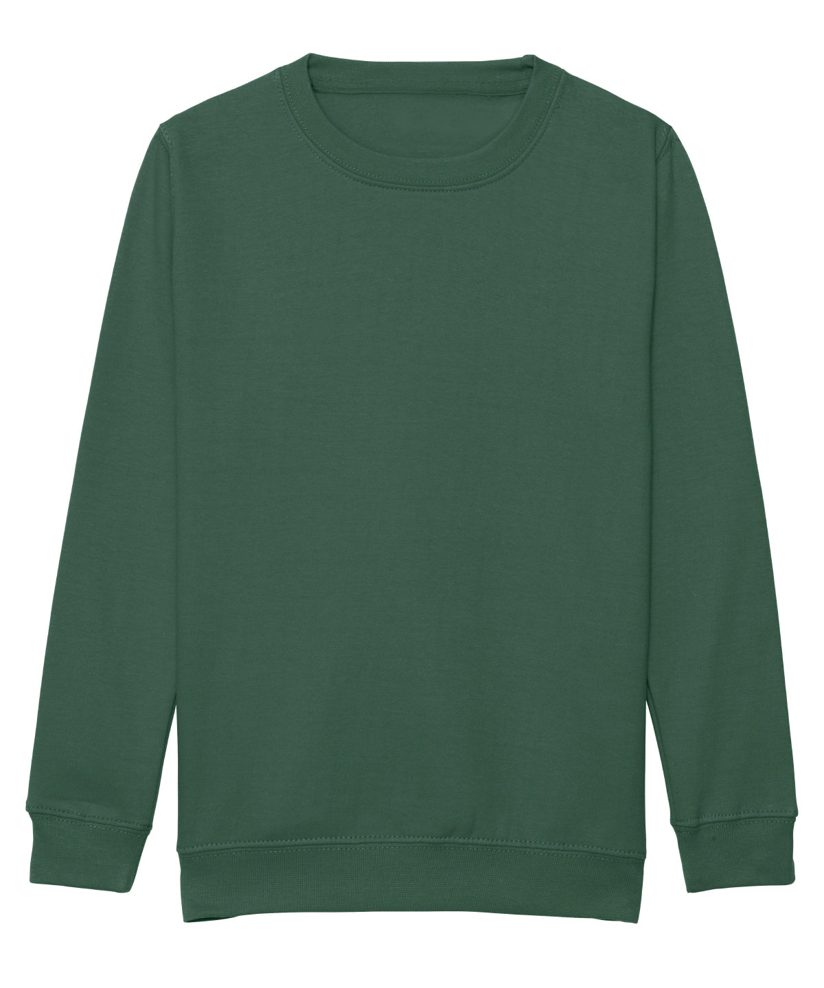 AWDis Just Hoods Kids AWDis sweatshirt in Bottle Green, front view