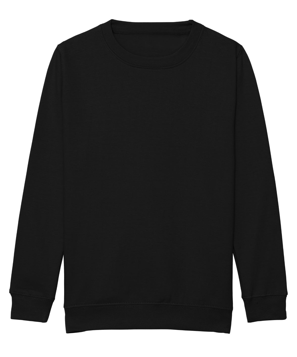AWDis Just Hoods Kids AWDis sweatshirt in Deep Black, front view