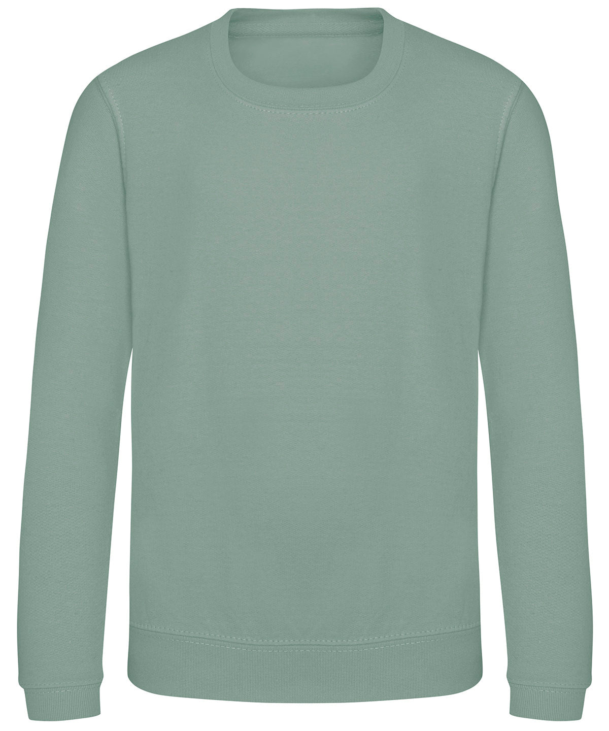 AWDis Just Hoods Kids AWDis sweatshirt in Dusty Green, front view