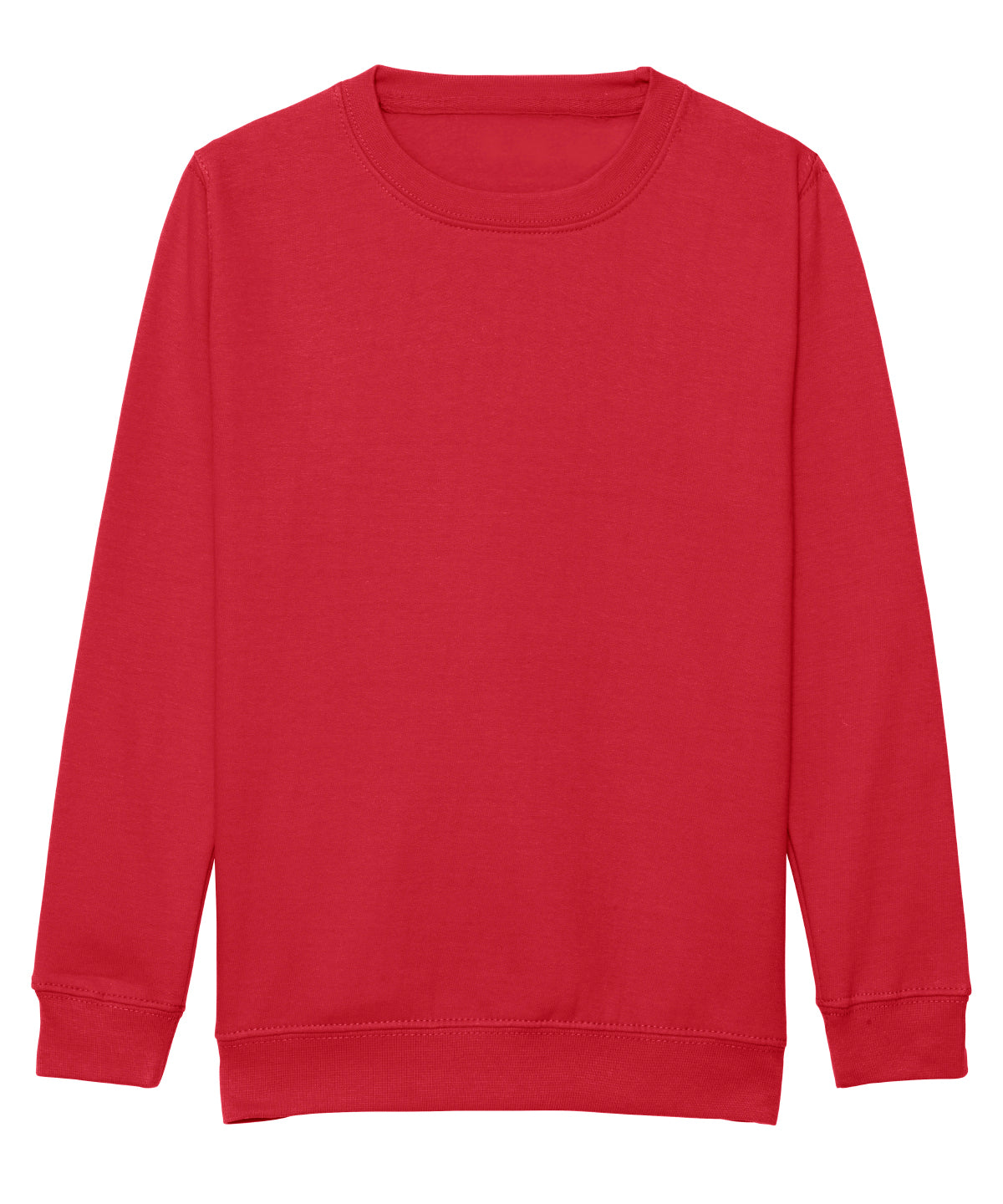 AWDis Just Hoods Kids AWDis sweatshirt in Fire Red, front view