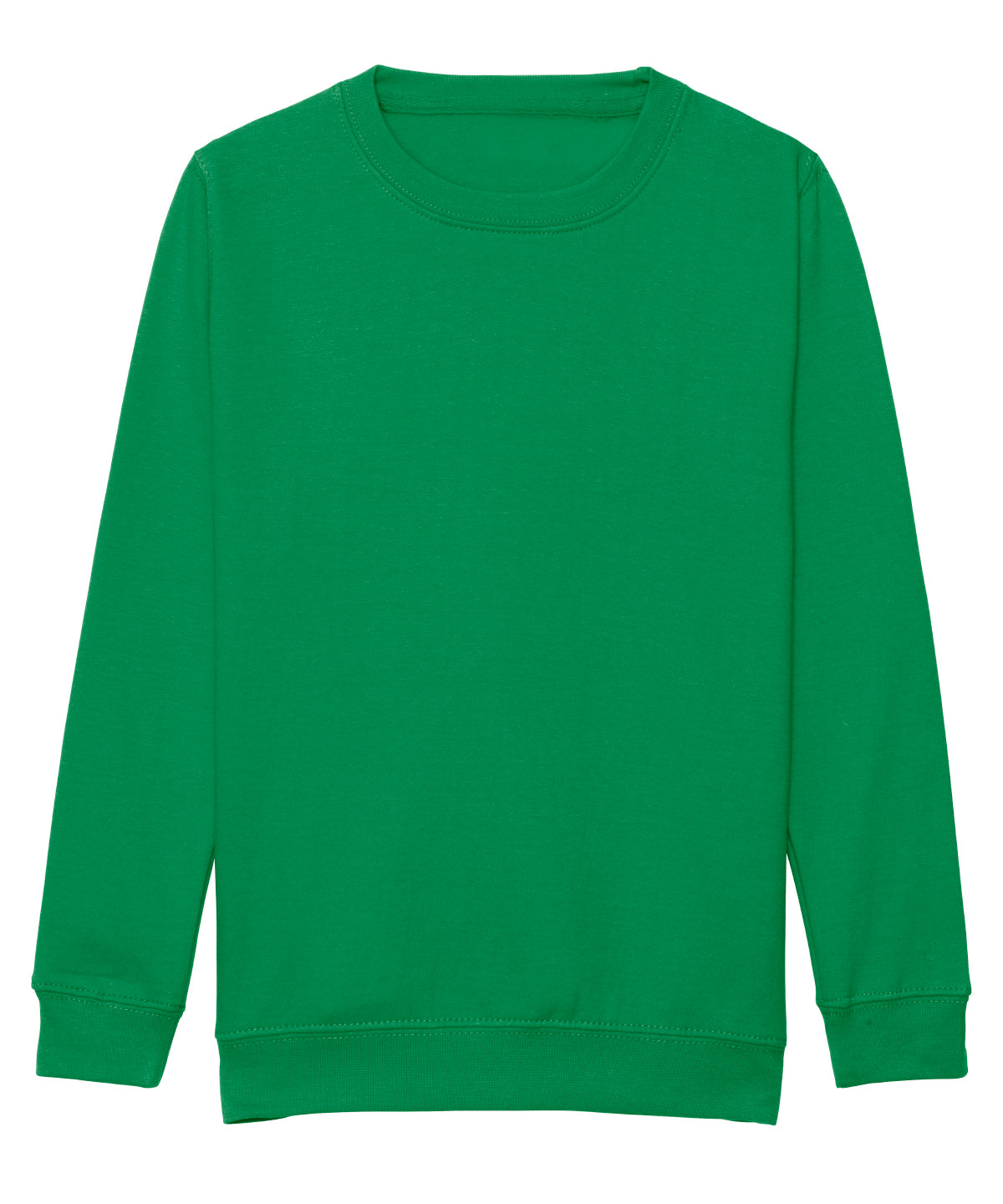 AWDis Just Hoods Kids AWDis sweatshirt in Kelly Green, front view