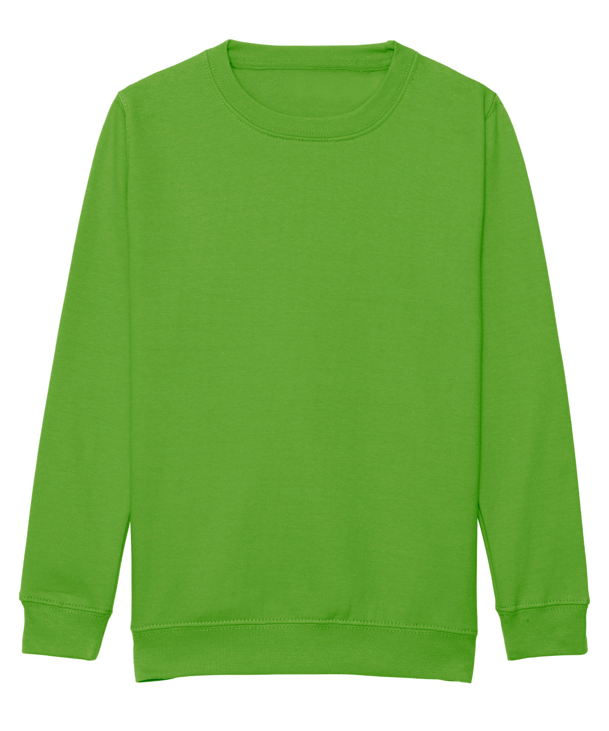 AWDis Just Hoods Kids AWDis sweatshirt in Lime Green, front view