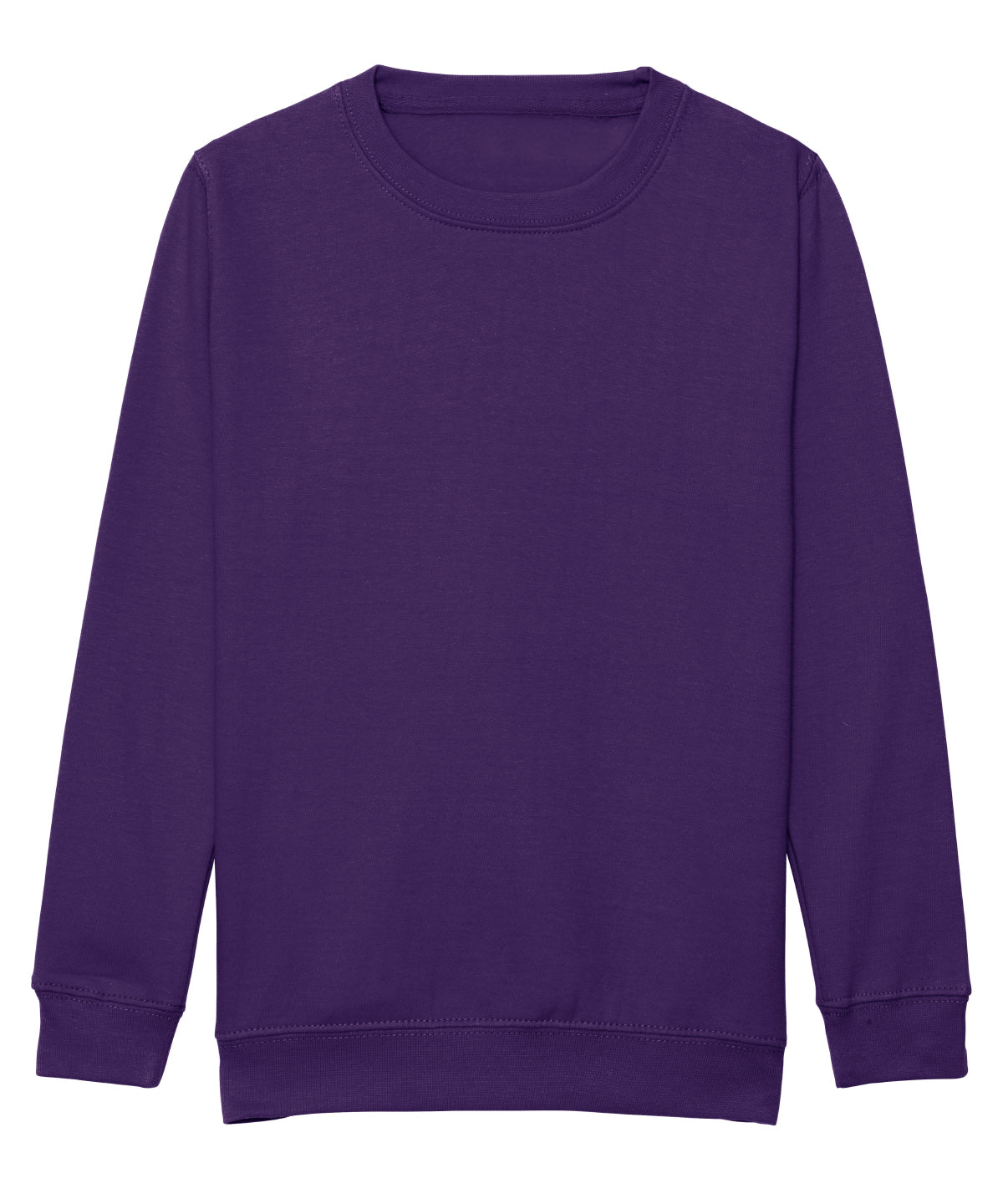 AWDis Just Hoods Kids AWDis sweatshirt in Purple, front view
