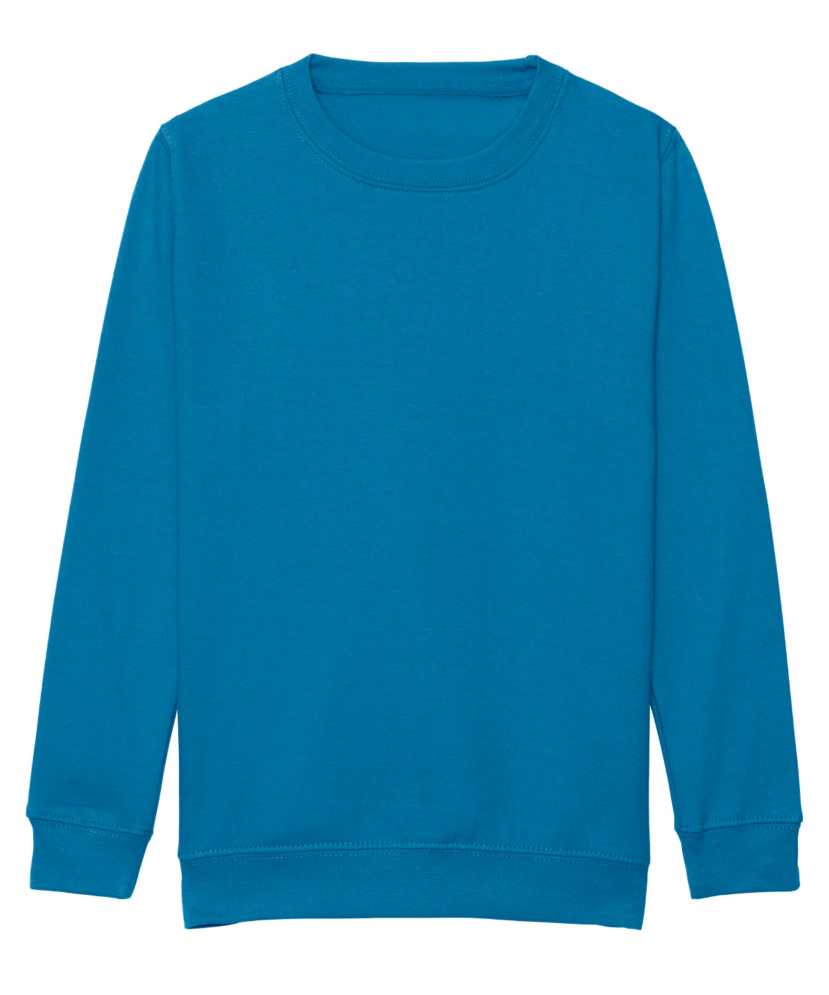 AWDis Just Hoods Kids AWDis sweatshirt in Sapphire Blue, front view