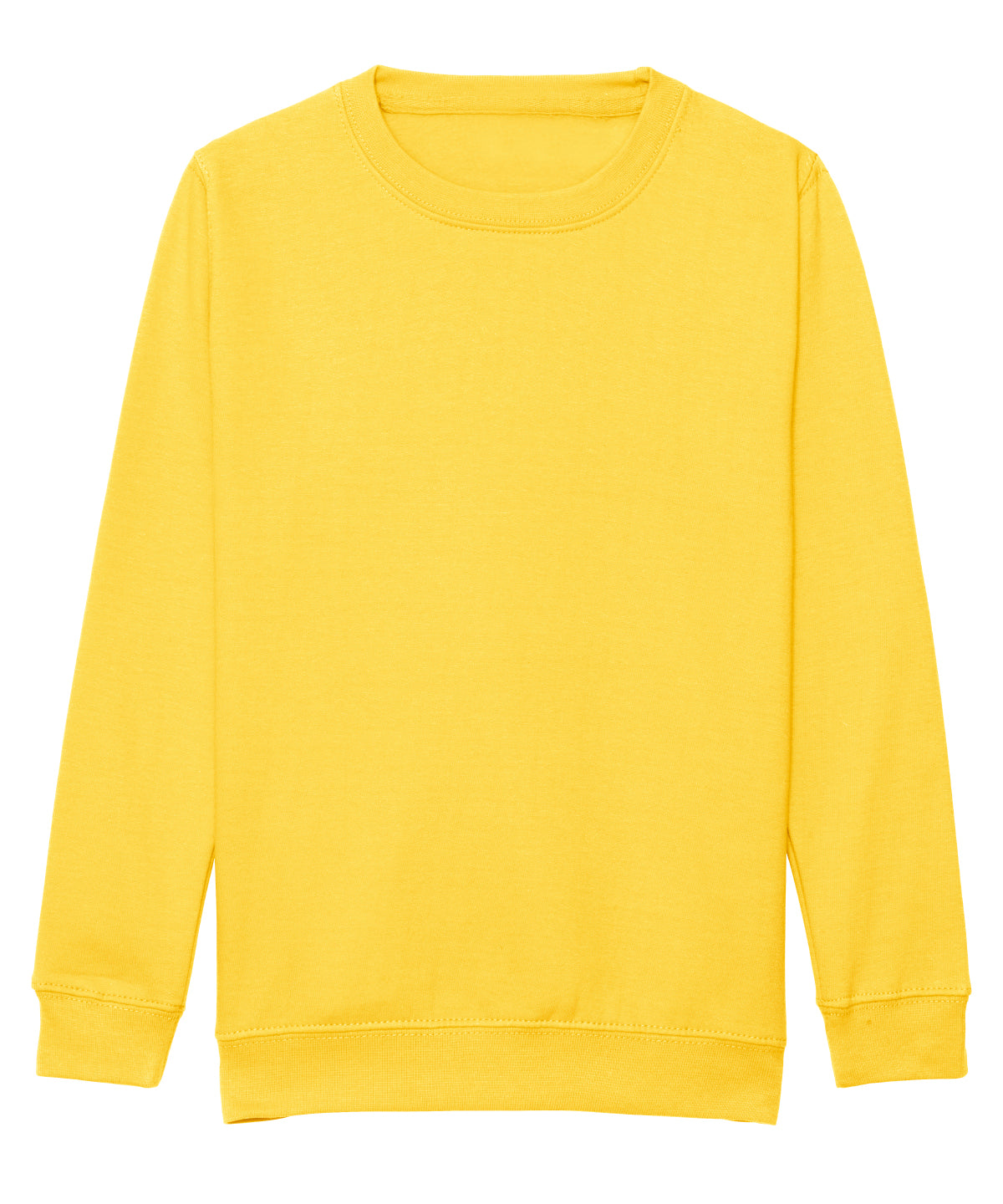 AWDis Just Hoods Kids AWDis sweatshirt in Sun Yellow, front view